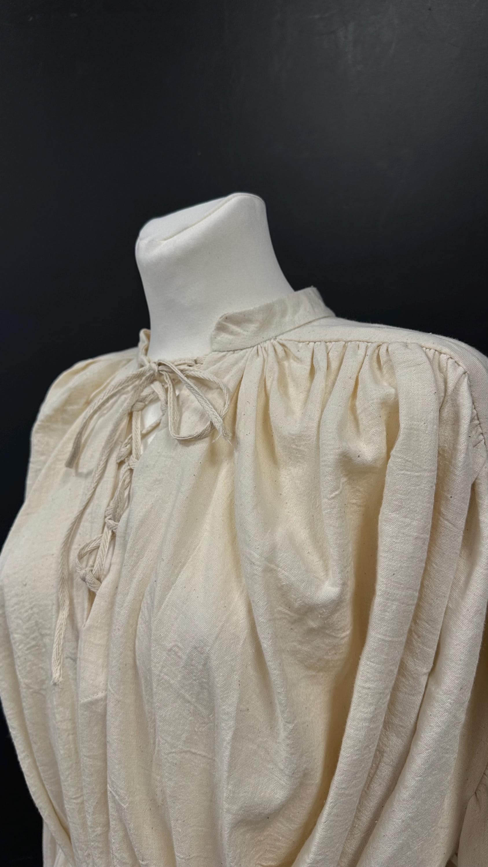 Ivory Buttercream Medieval Dress – Beige Handmade Fantasy Tunic, Elven or Mage Gown, Muslin Light Renaissance Outfit, Dawn Whisper Tunic