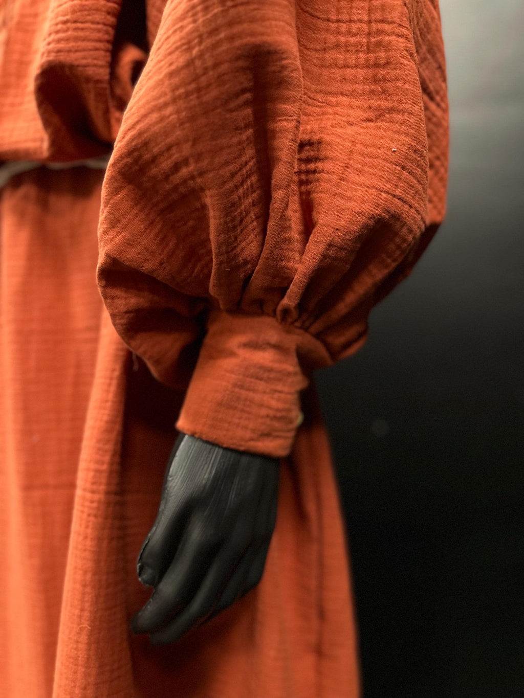 Dark Pastel Red – Dark Red Medieval Tunic, Handmade Renaissance Dress, Fantasy Outfit for Elf or Sorcerer, Terracotta Linen Gown