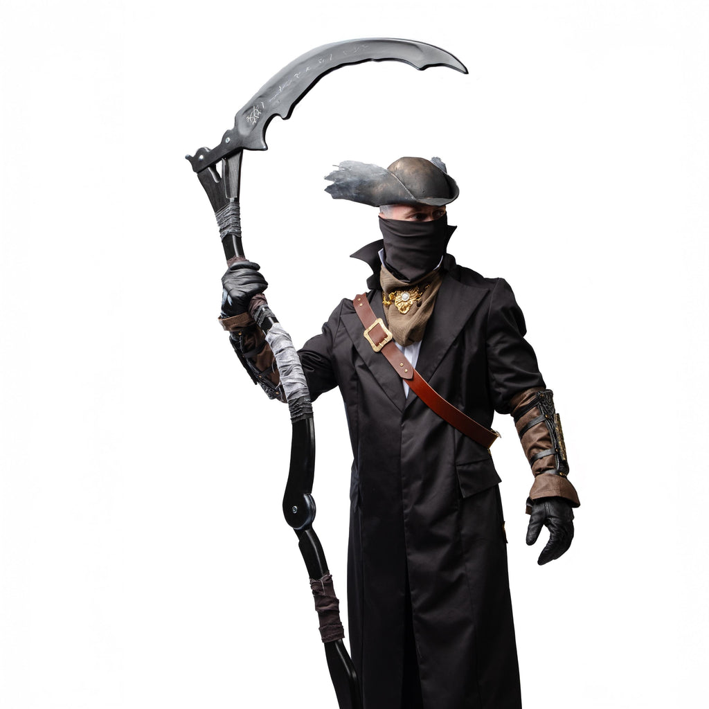 Dark Hunter’s Scythe –  Fantasy Handcrafted Crescent Prop, Wooden Gothic Staff, Inspired Collectible