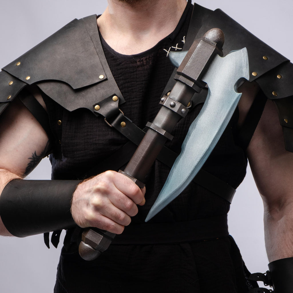 Leather Pauldrons, Leather Shoulders Armor for Cosplay