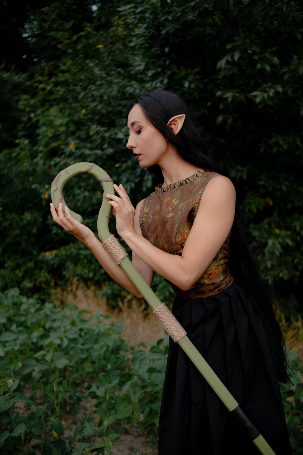 Druid's Root of Life - Wooden Staff, Cosplay, Magic Wand, Fantasy Witch Wizard Costume Accessory