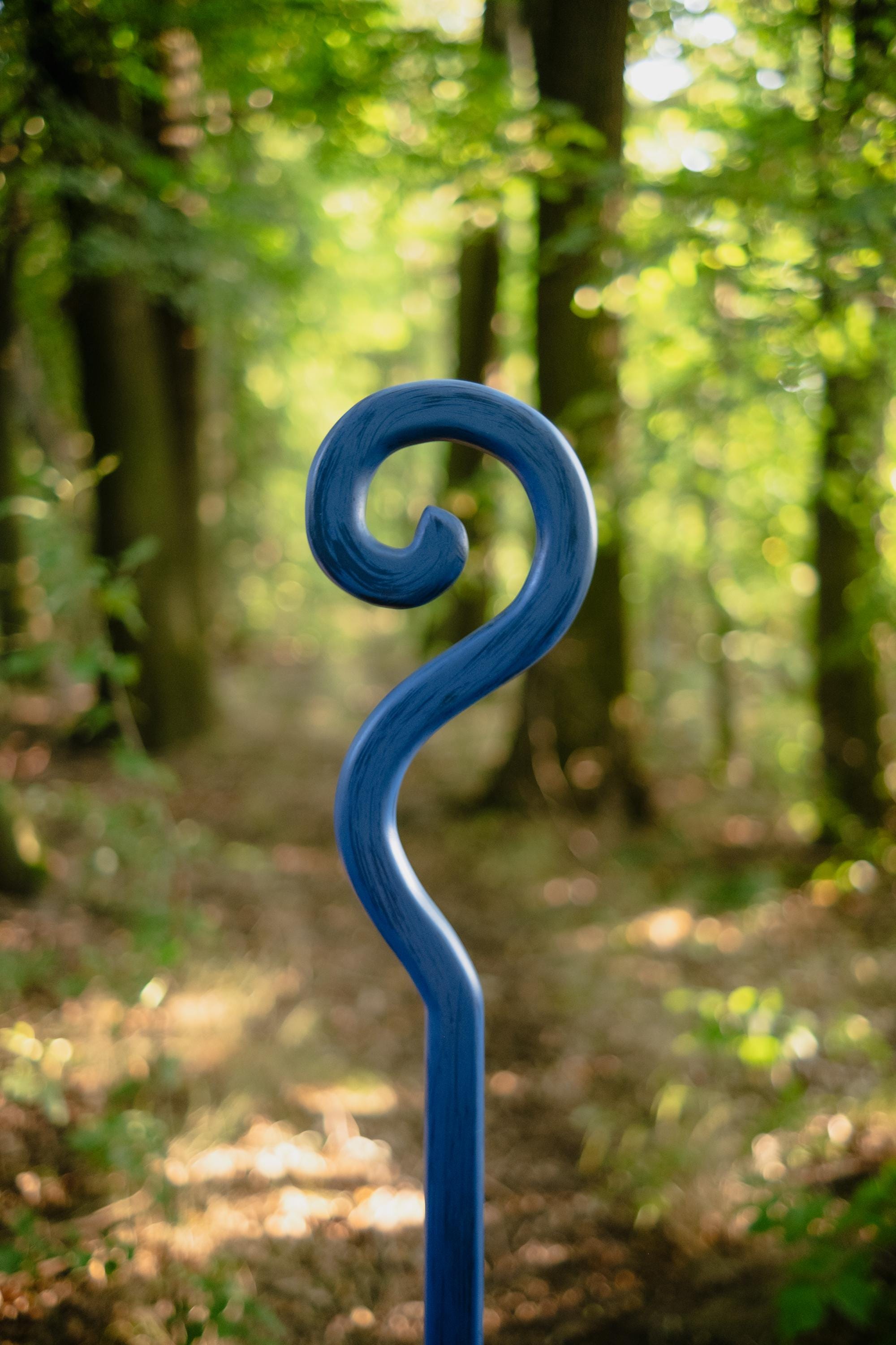 Fantasy Wooden Staff “Whirling Tides” – Blue Magic Cosplay Prop, Wizard Staff, Handmade Magic Staff, Fantasy Costume