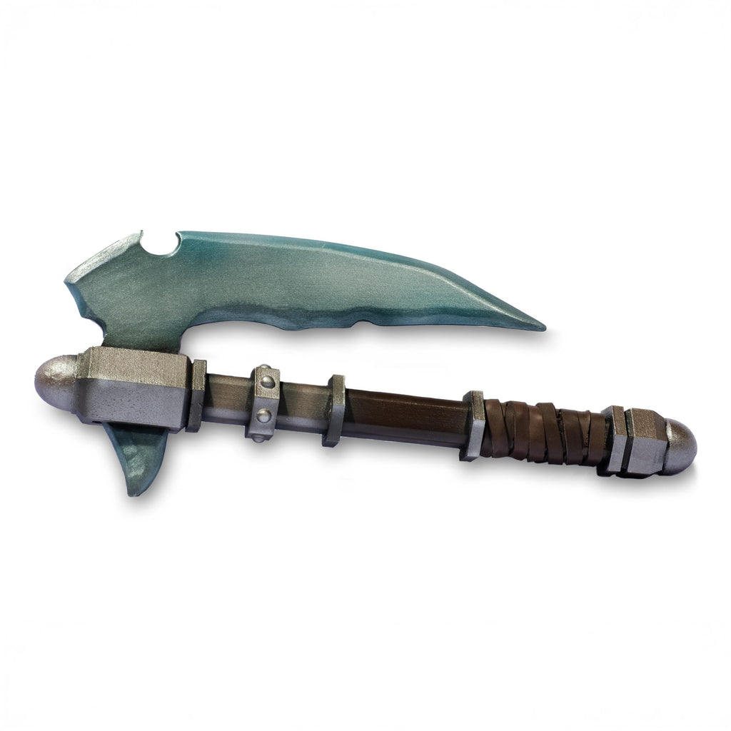 Dwarven Axe, Fantasy Battle Axe – Handcrafted Tribal Weapon – Wooden Prop for Dark-Armored Warriors