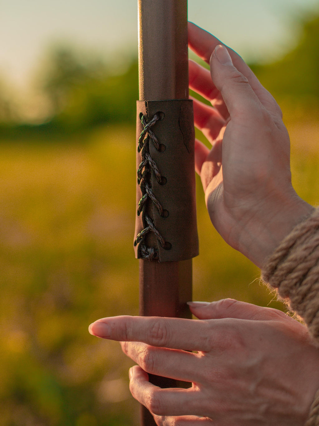 The Radiant Scepter of Atlantis – Handmade Wooden Fantasy Staff, Water Element Decor, Warrior Priestess Accessory