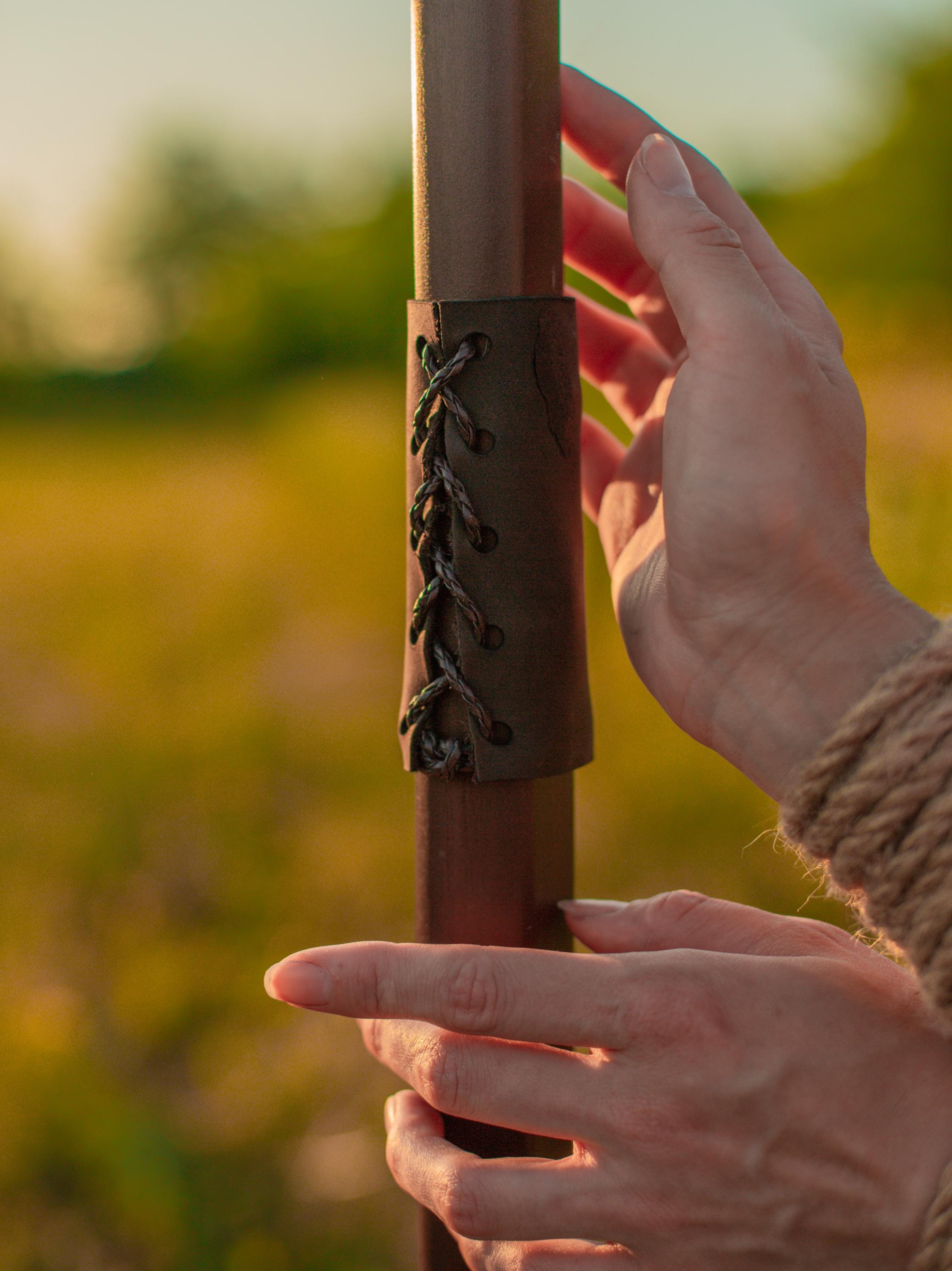 The Radiant Scepter of Atlantis – Handmade Wooden Fantasy Staff, Water Element Decor, Warrior Priestess Accessory