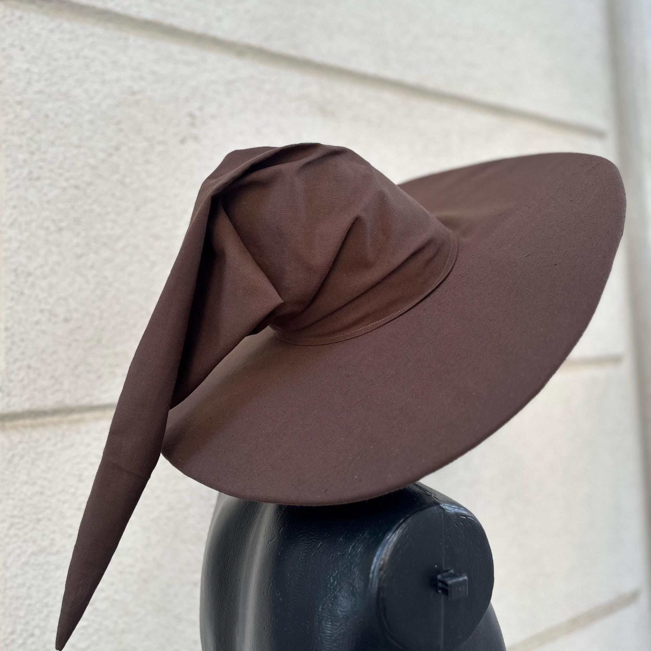 Oak Bark Hat – Brown Color Wizard Outfit, Medieval Renaissance, Elven Fantasy Costume, Handmade Magic Hat, Stormy Shadow Colors