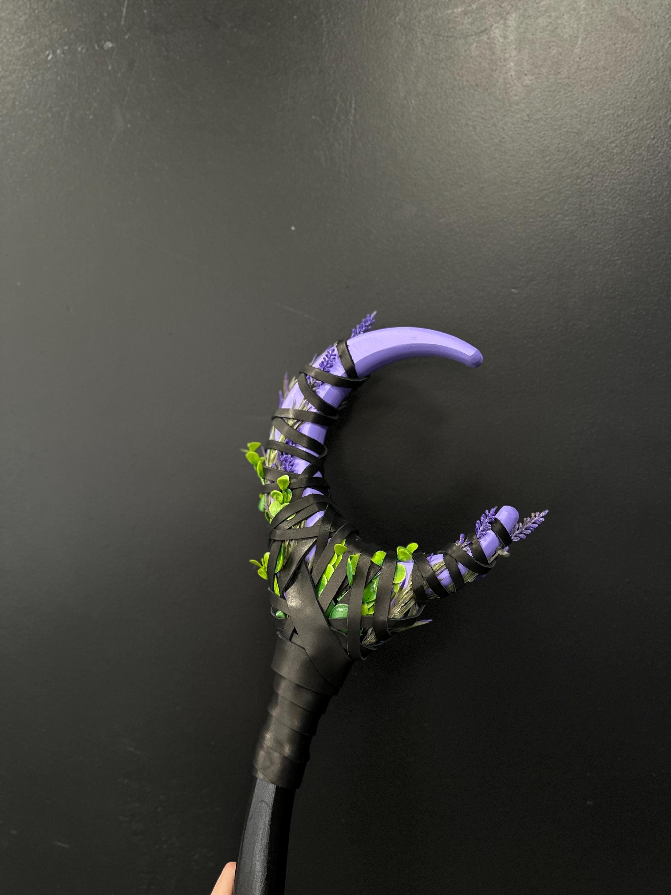 Lavender Moon Staff – Wiccan, Druidic & Fantasy Costume Prop,  Druid Cosplay Wand, Lunar Rod, Costume Weapon Accessories, Alder