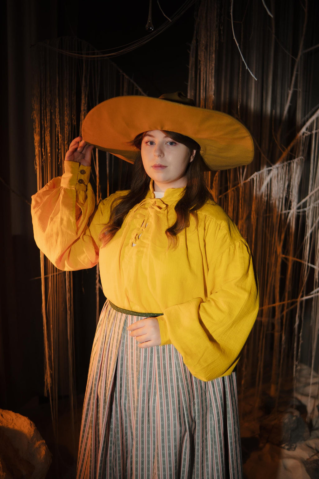 Golden Oak Wizard Hat – Medieval Renaissance, Elven Fantasy Costume, Handmade Magic Wizard Cosplay Accessory