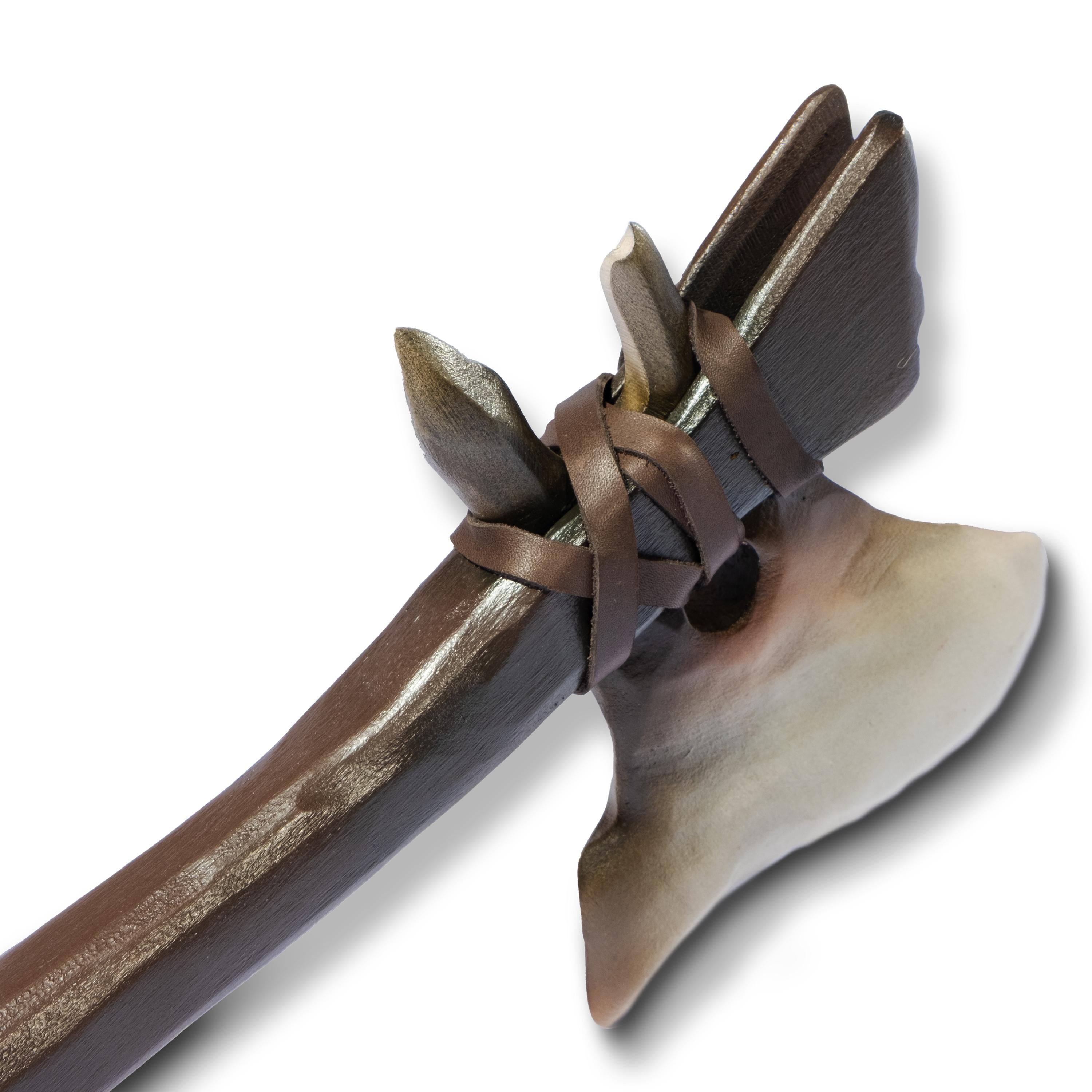 Fantasy Bone Axe, Bone Tomahawk – Wooden Weapon for Barbarian or Stone Age Cosplay