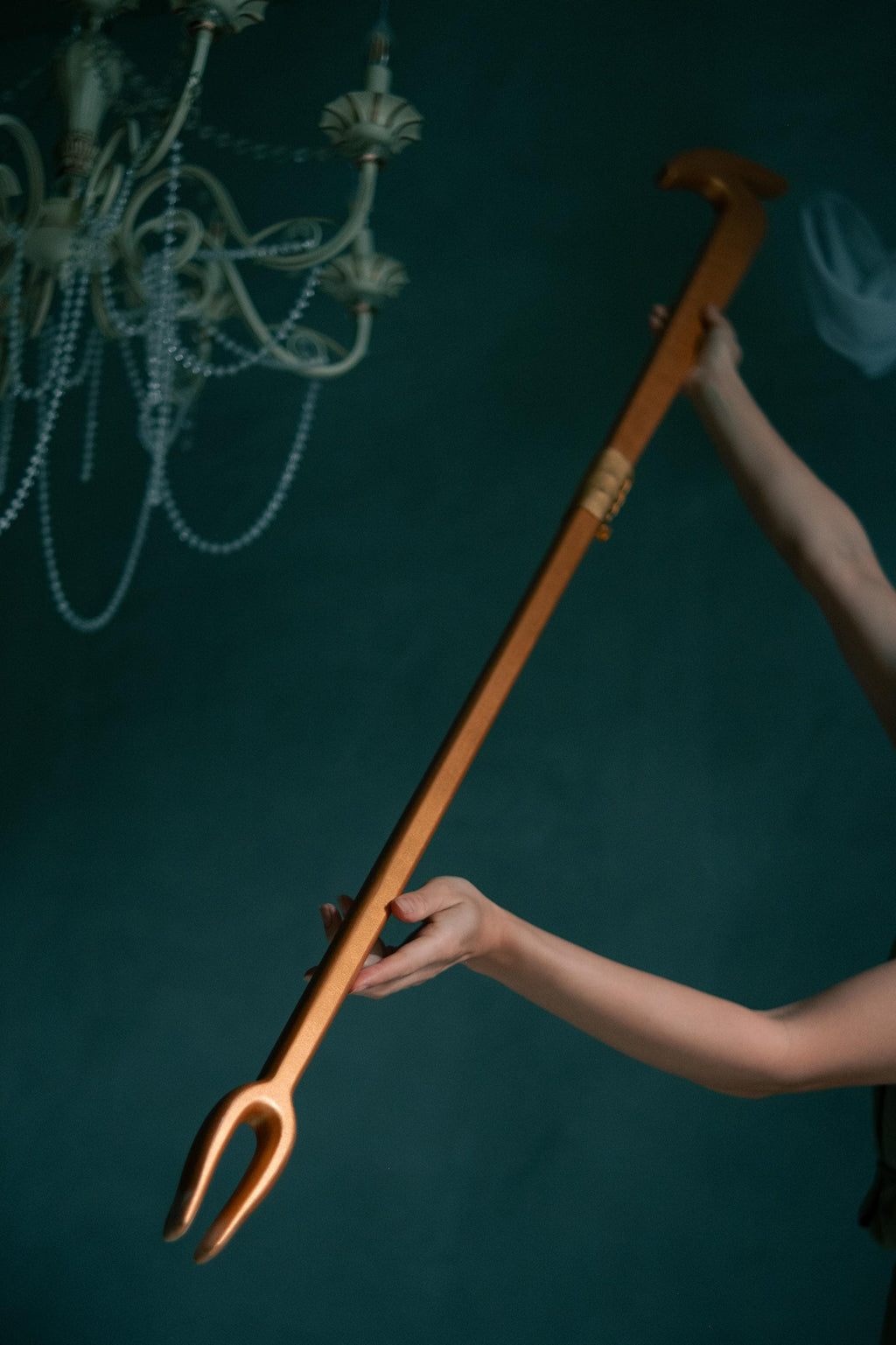 A Golden Seth Staff,  Ancient Egypt Cosplay, Egyptian Cross Staff,  Pharaoh's Stave, Costume Accessory, Walking Cane for Ra