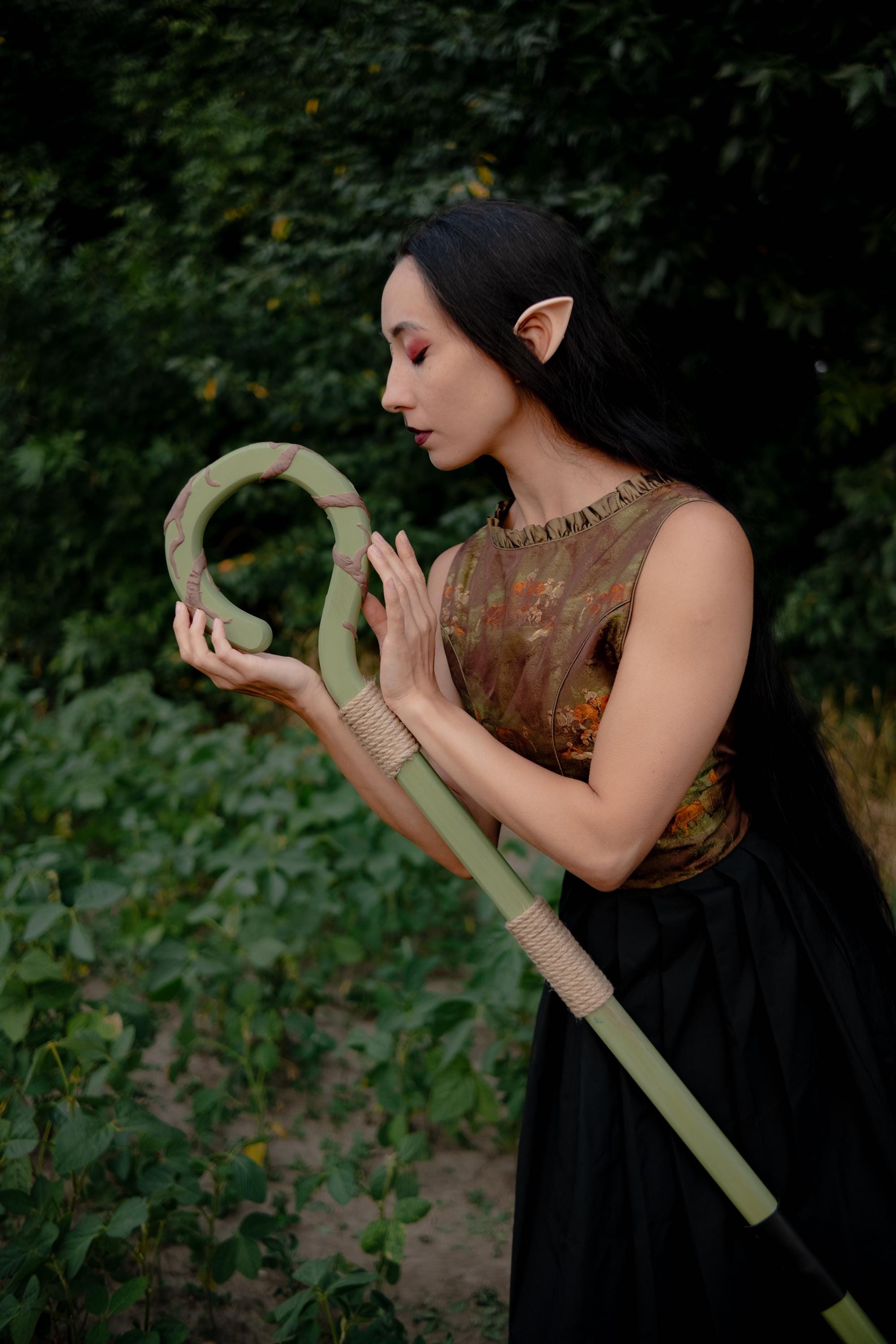 Druid's Root of Life - Wooden Staff, Cosplay, Magic Wand, Fantasy Witch Wizard Costume Accessory