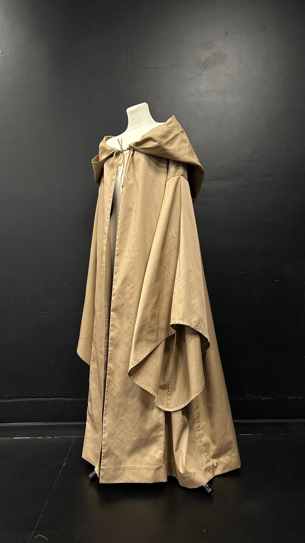 Golden Beige Cloak – Handmade Hooded Cape, Unisex Medieval Fantasy Mantle, Renaissance Costume Robe, Custom Beige Brown Cloak