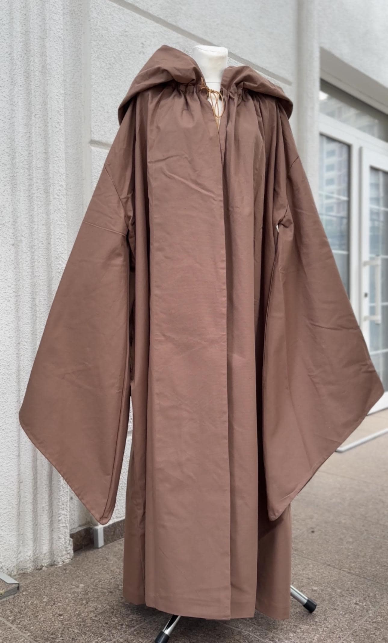 Cinnamon Cloak – Handmade Hooded Cape, Unisex Medieval Fantasy Mantle, Renaissance Costume Robe, Custom Natural Linen Cloak