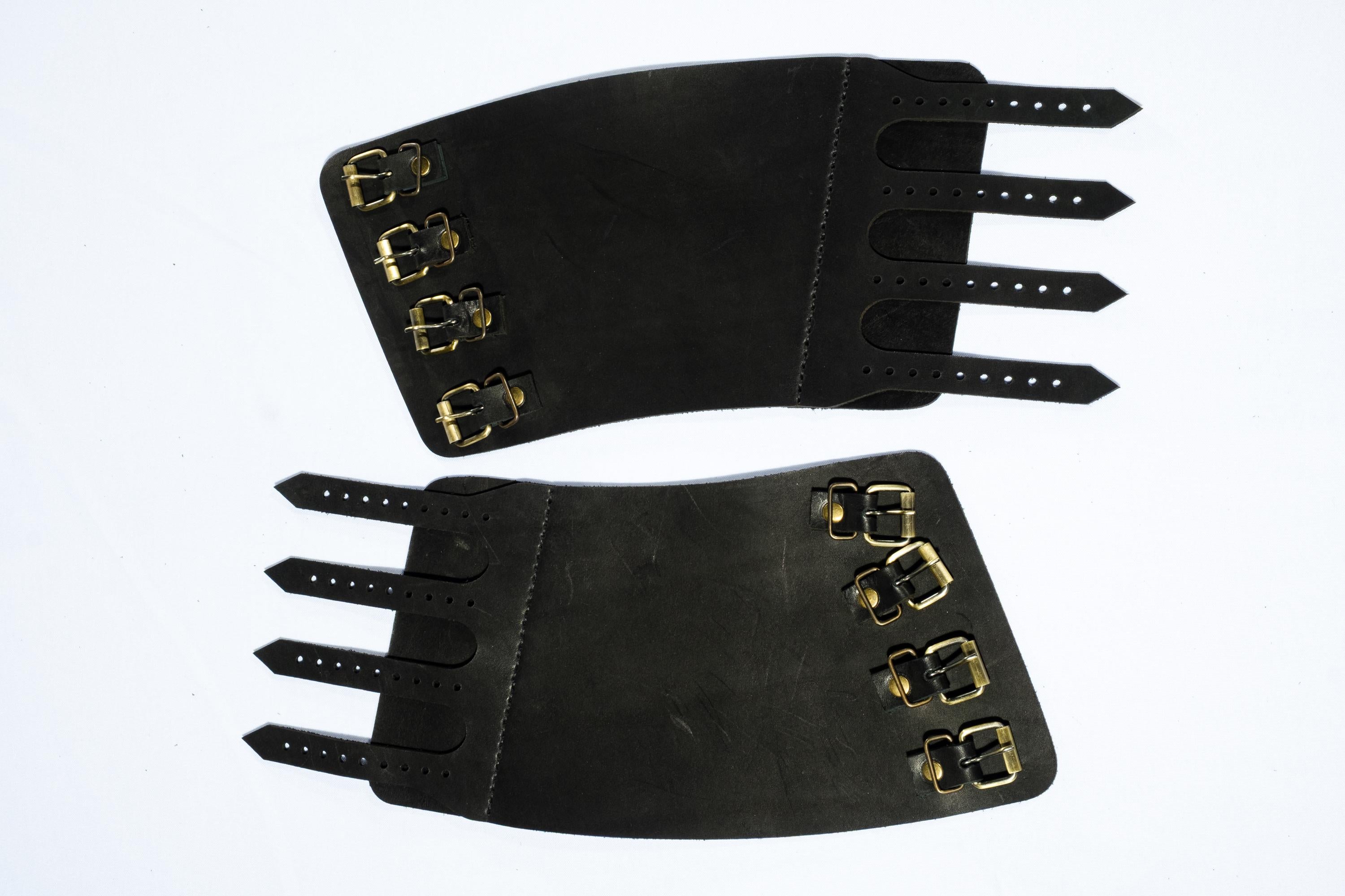 Leather Bracers with Metal Details of Valhalla  – Viking Arm Guards – Medieval LARP Armor – Handmade Cosplay Vambraces – Warrior Accessories