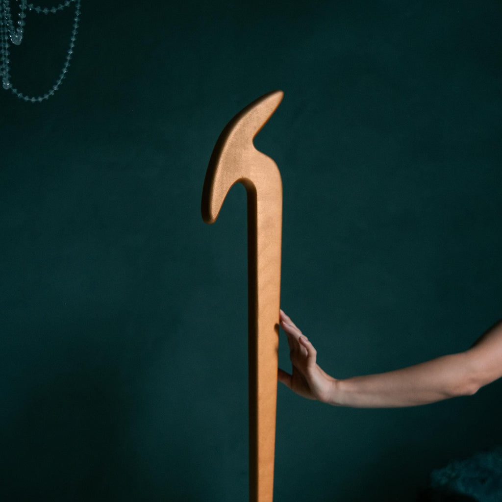 A Golden Seth Staff,  Ancient Egypt Cosplay, Egyptian Cross Staff,  Pharaoh's Stave, Costume Accessory, Walking Cane for Ra