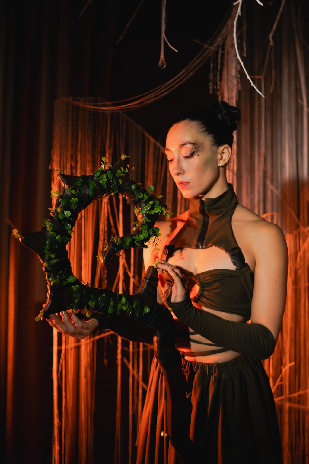 The Swamp Druid Staff – Vinebound Forest Staff, Woodland Fantasy Cane, Greenery Magic Prop, Inspired Cosplay Stick Wizard Staff