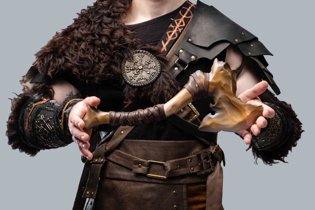 Viking Hunter Costume – Runic Leather Armor – Handcrafted Nordic Outfit – Cosplay & LARP Set