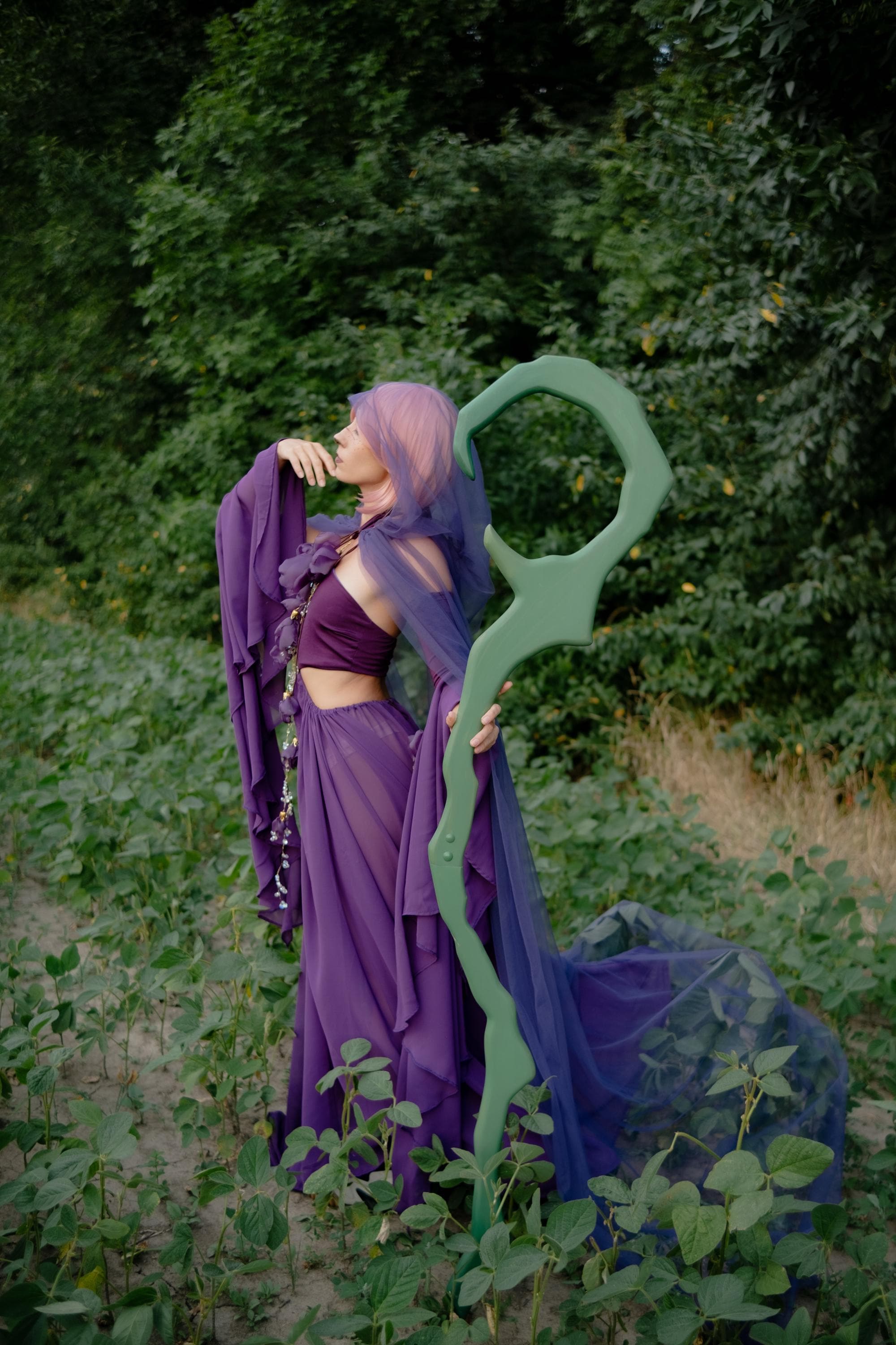 Root of Power Wooden Staff – Druid Prop, Fantasy Wizard Staff, Cosplay Nature Magic Cane, Elven Forest Wand