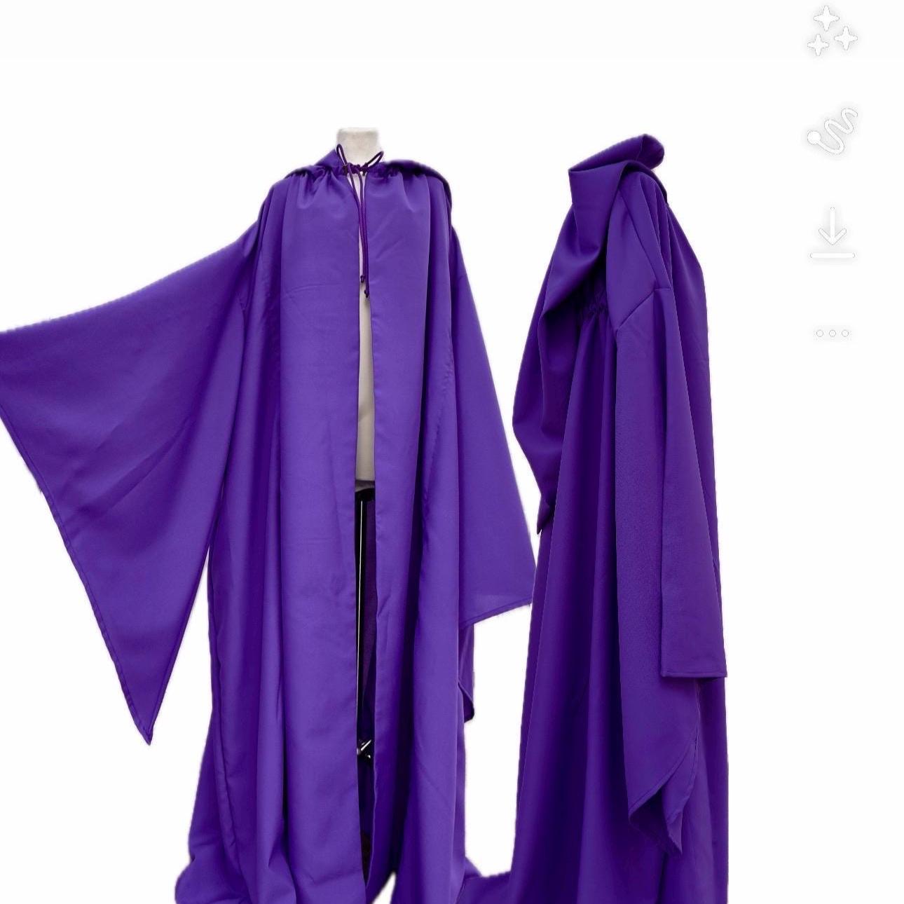 Violet Mist Cloak – Handmade Deep Purple Hooded Cape, Unisex Mystery Fantasy Mantle, Renaissance Costume Robe, Custom Purple Wizard Cloak