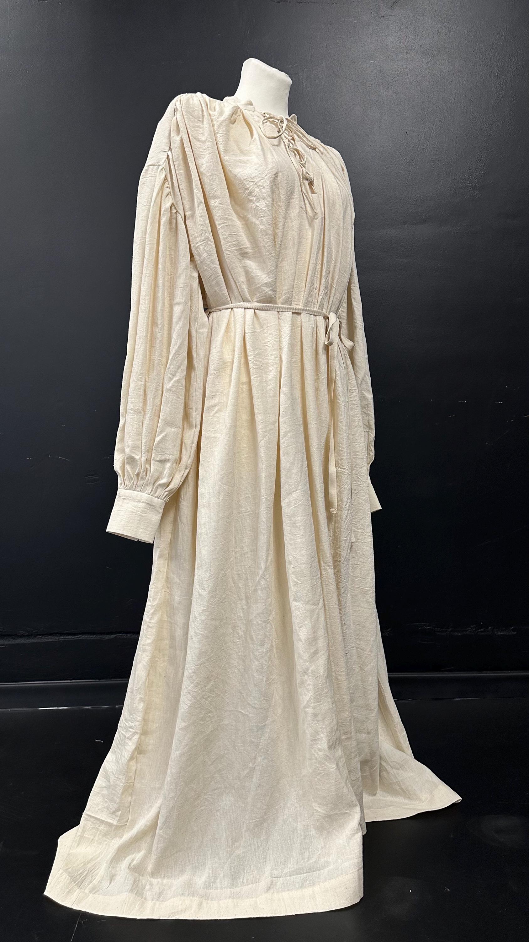 Ivory Buttercream Medieval Dress – Beige Handmade Fantasy Tunic, Elven or Mage Gown, Muslin Light Renaissance Outfit, Dawn Whisper Tunic