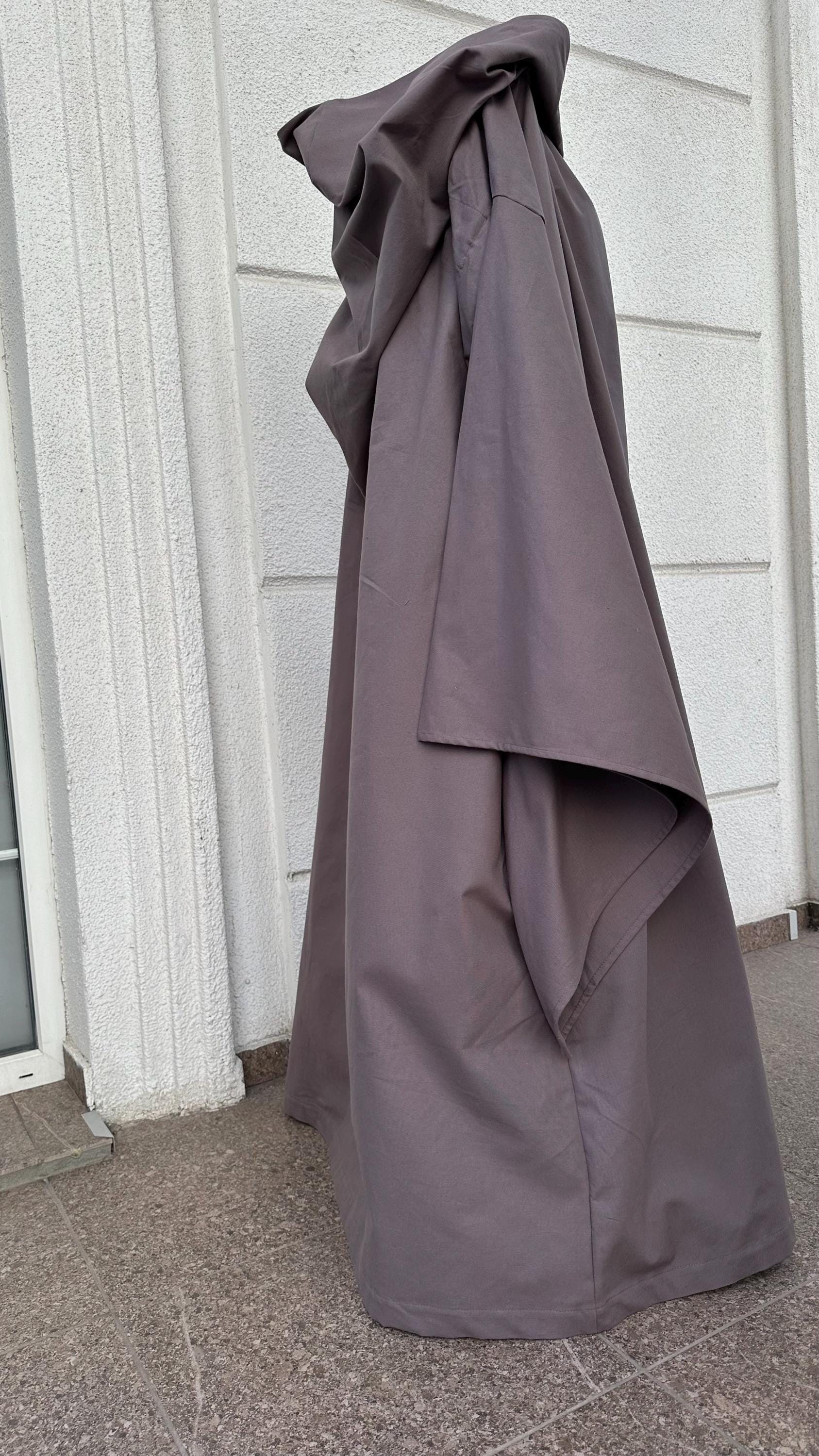 Gray Cappuccino Cloak –  Ash Mocha Hooded Cape, Mage Outfit, Unisex Medieval Fantasy Mantle, Renaissance Costume Robe, Gray Brown Costume