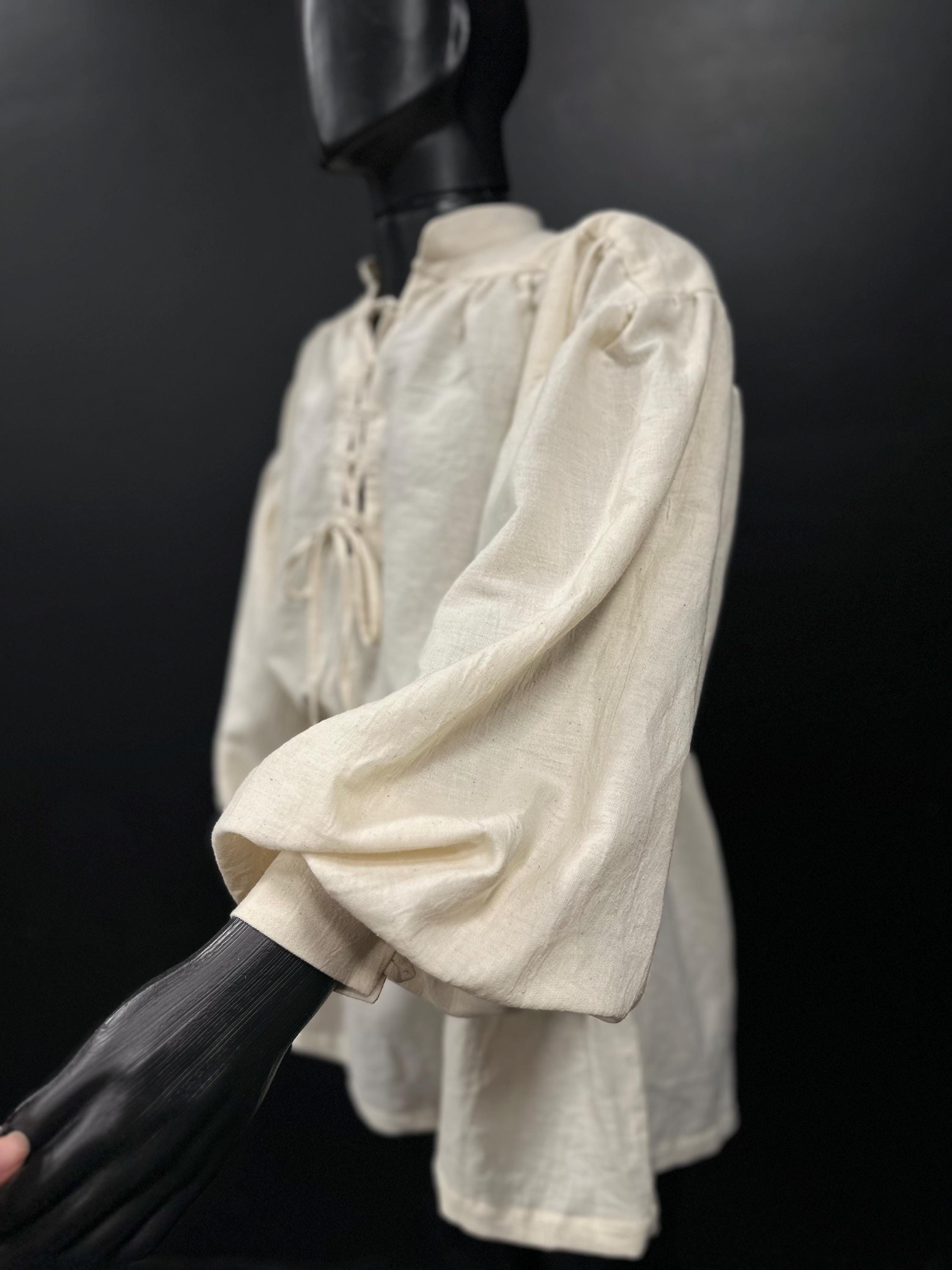 Ivory Buttercream Medieval Dress – Beige Handmade Fantasy Tunic, Elven or Mage Gown, Muslin Light Renaissance Outfit, Dawn Whisper Tunic