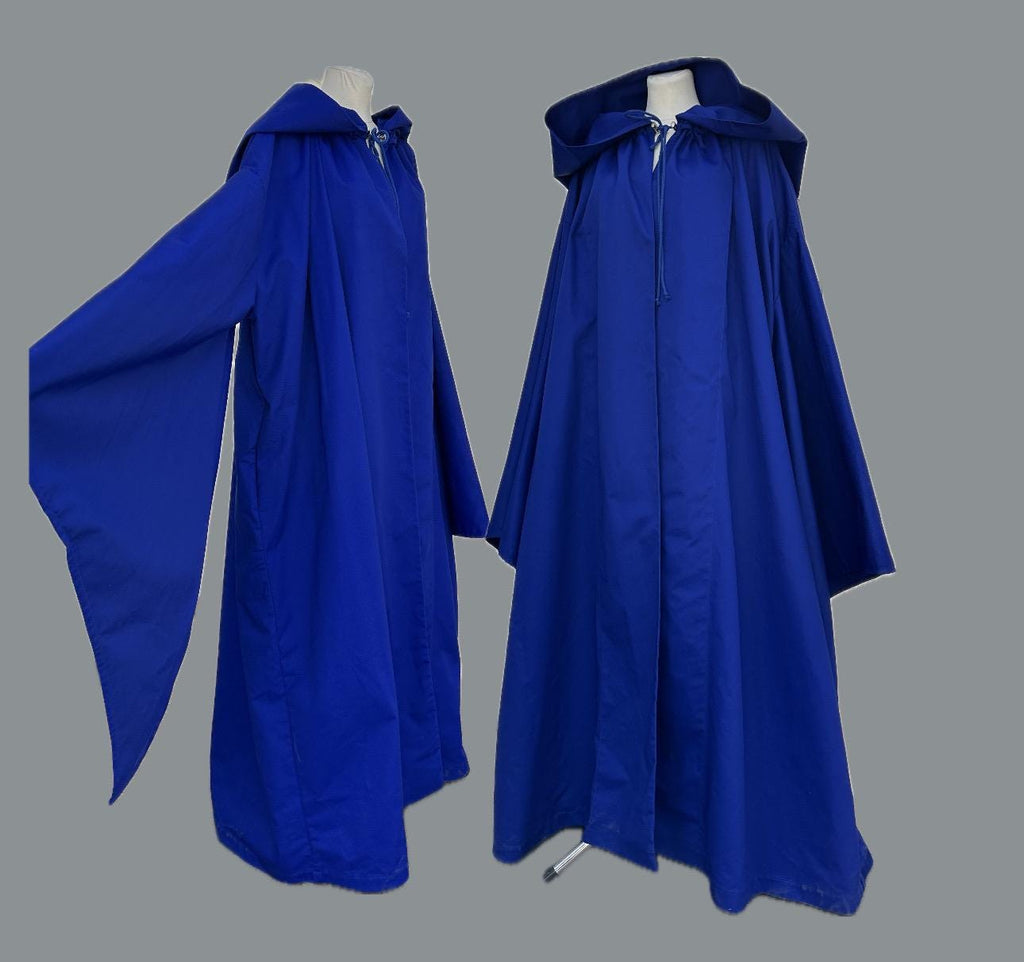 Royal Blue Cloak – Handmade Wizard Hooded Cape, Custom Blue Wizard Cloak, Unisex Medieval Fantasy Mantle, Renaissance Costume Robe