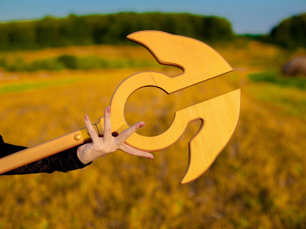 Wings of Protection – The Golden Egyptian Staff, Handmade Horus Wooden Staff, Pharaoh Ceremony, Spiritual Symbol