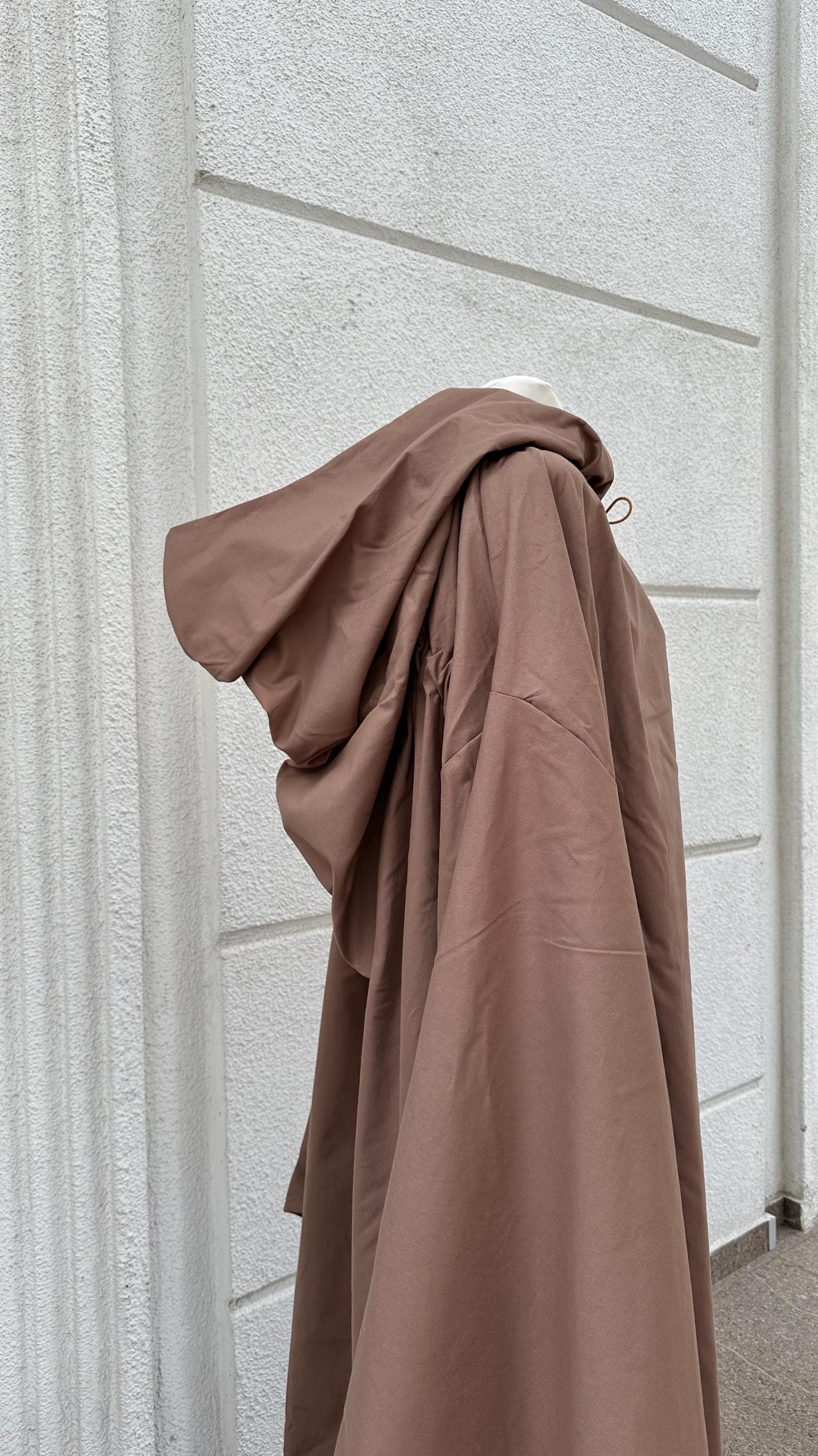 Cinnamon Cloak – Handmade Hooded Cape, Unisex Medieval Fantasy Mantle, Renaissance Costume Robe, Custom Natural Linen Cloak
