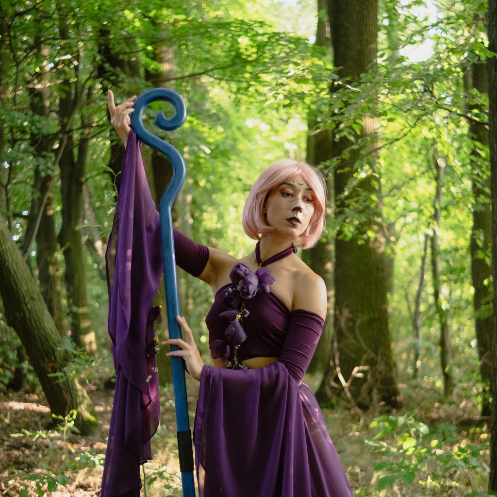 Fantasy Wooden Staff “Whirling Tides” – Blue Magic Cosplay Prop, Wizard Staff, Handmade Magic Staff, Fantasy Costume