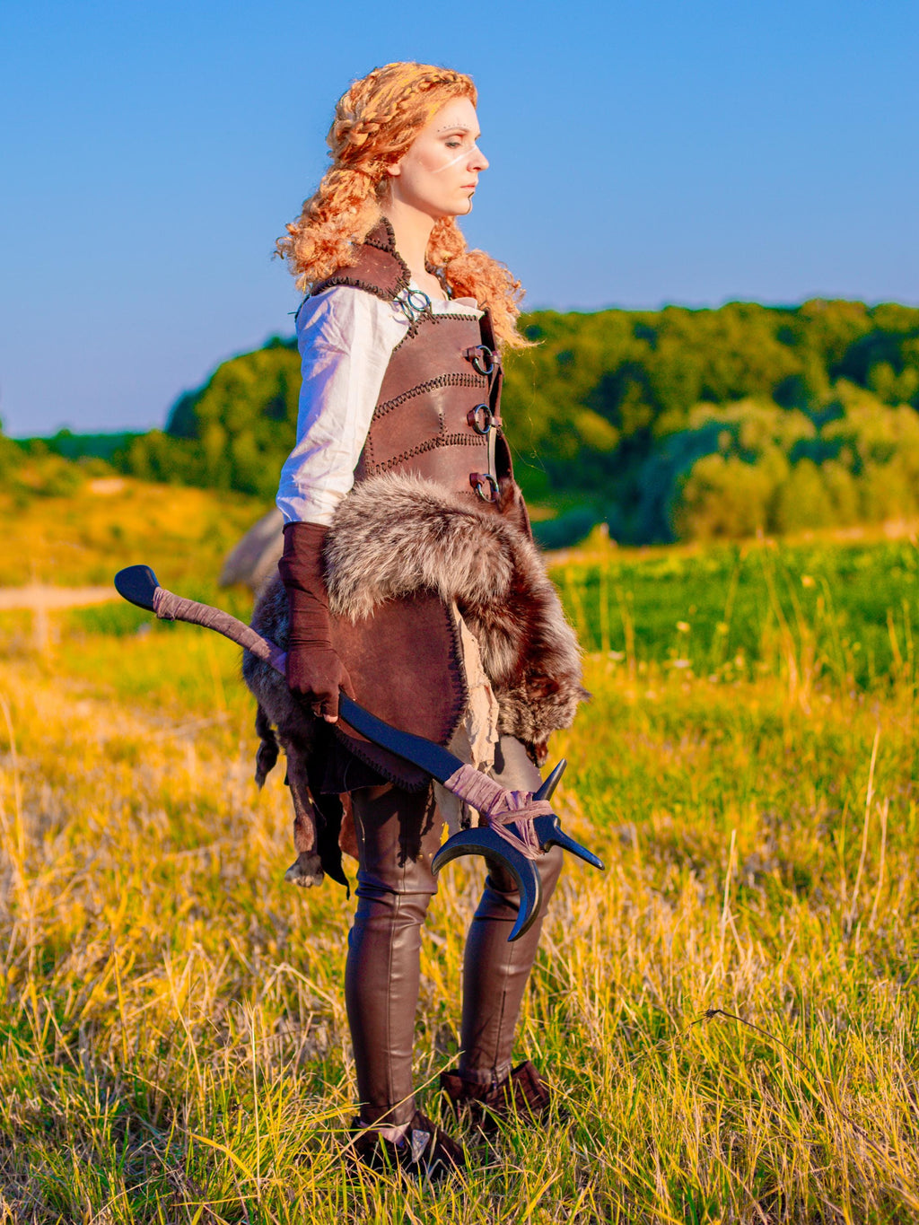 Druidic Ritual Axe – Handcrafted Wooden Relic, Nature’s Power Tool, Sacred Grove Weapon, Fantasy Magic Prop