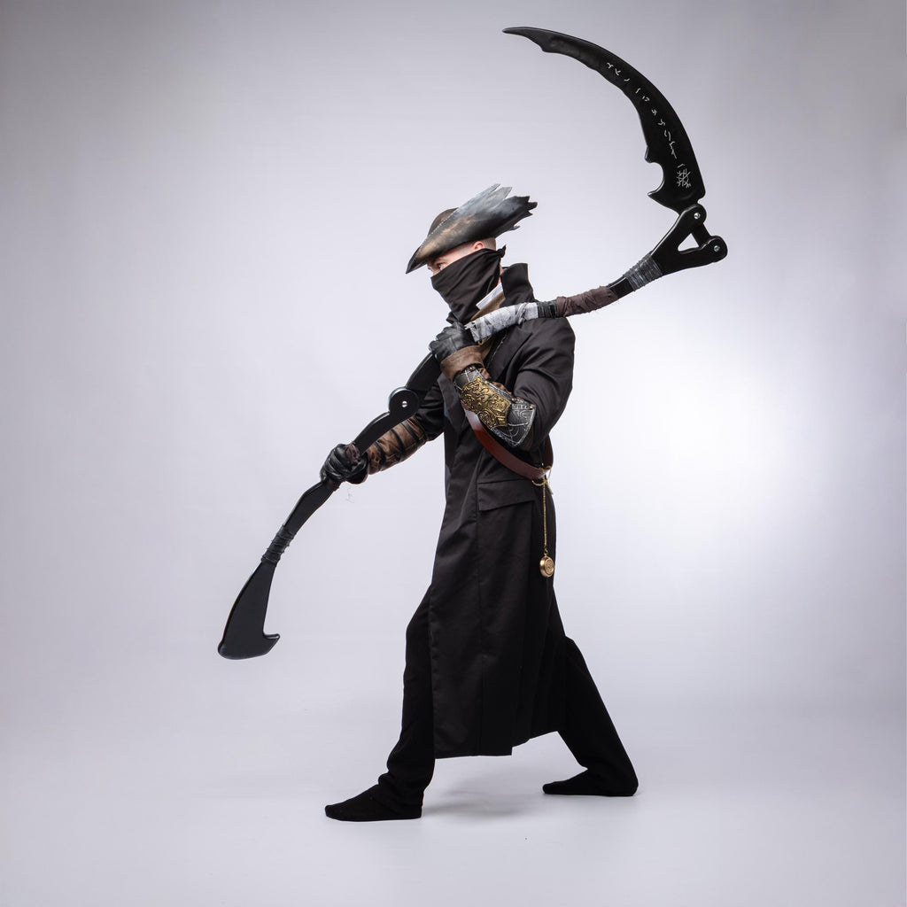 Dark Hunter’s Scythe –  Fantasy Handcrafted Crescent Prop, Wooden Gothic Staff, Inspired Collectible
