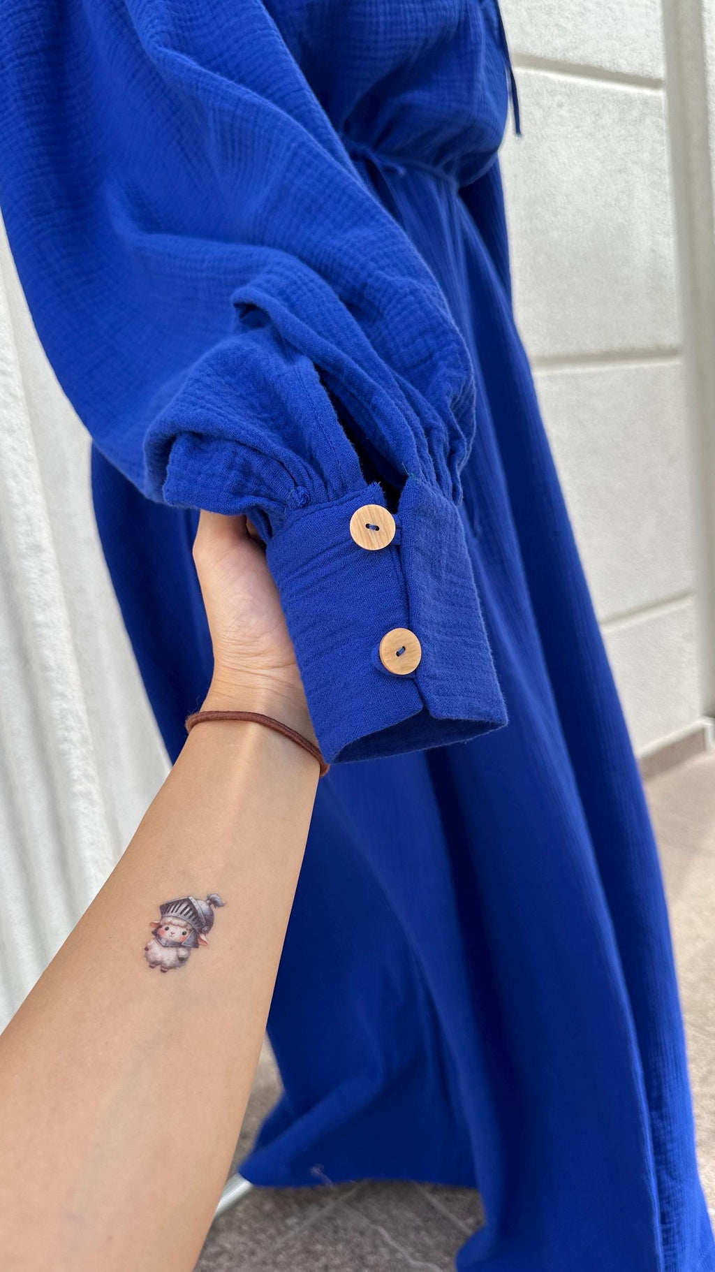 Royal Blue Medieval Tunic – Fantasy Linen Dress for Elf or Mage, Handmade Renaissance Gown, Blue Wizard Outfit