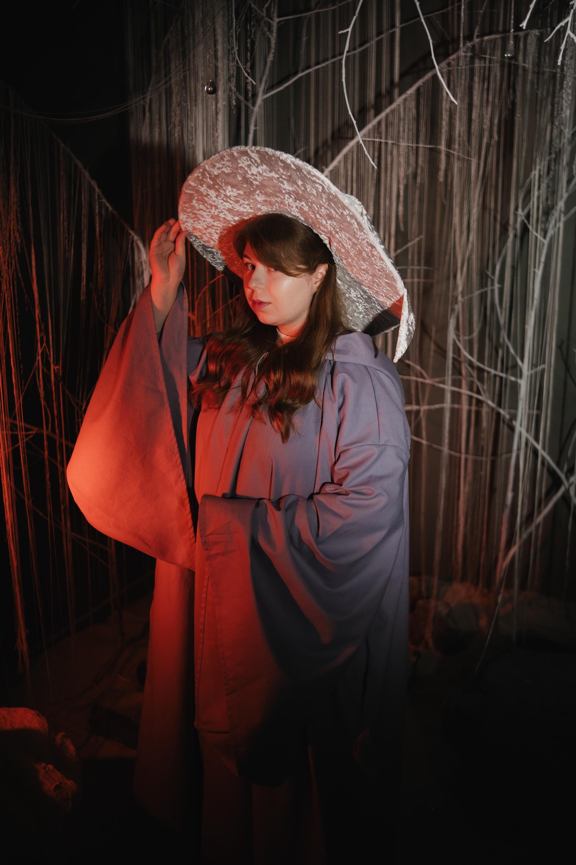 White Crushed Velvet Wizard Hat – Medieval & Renaissance Inspired Costume Accessory, Handmade Medieval Cosplay