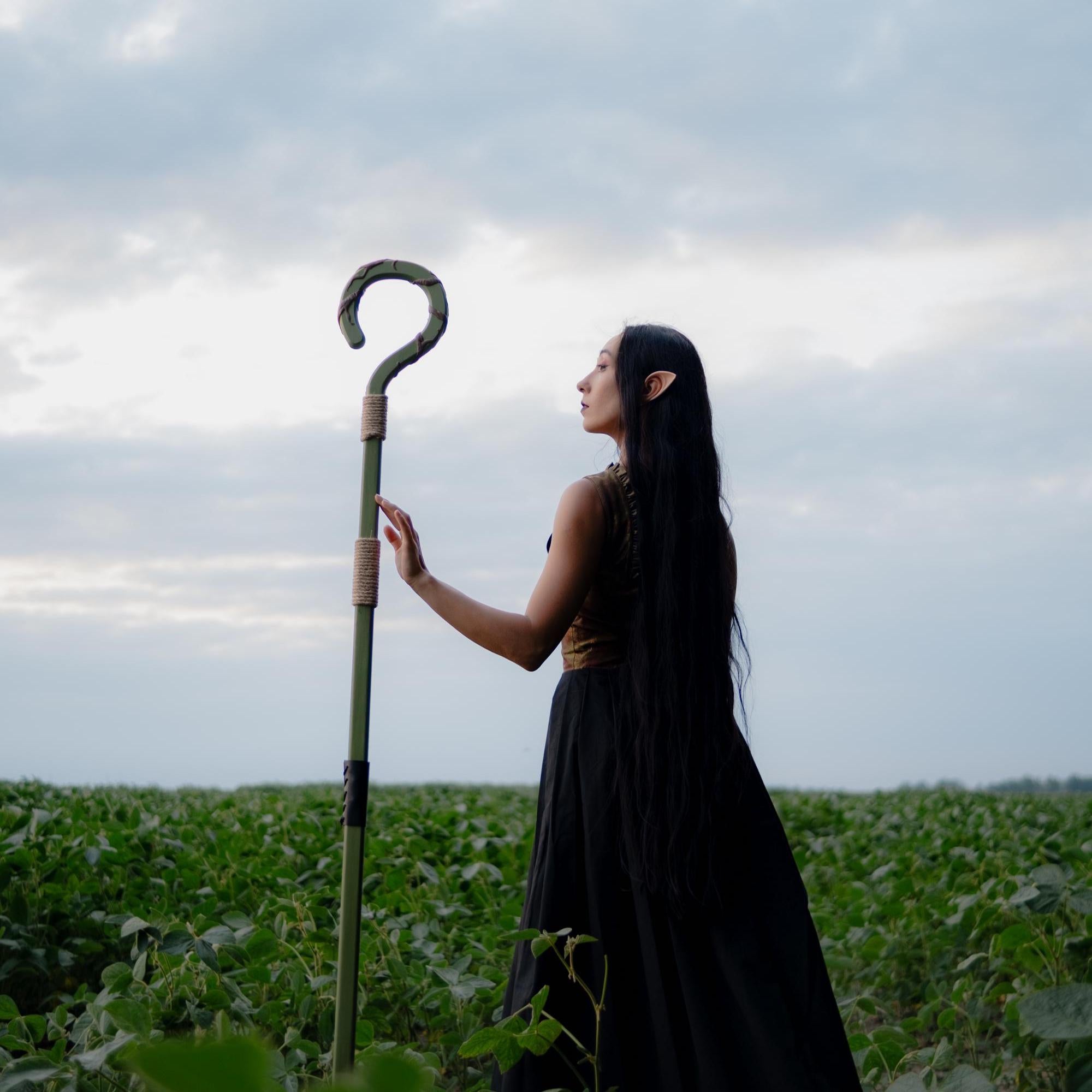 Druid's Root of Life - Wooden Staff, Cosplay, Magic Wand, Fantasy Witch Wizard Costume Accessory