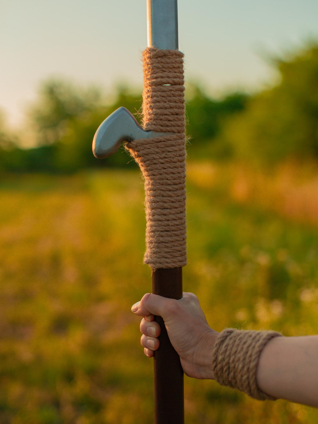 The Radiant Scepter of Atlantis – Handmade Wooden Fantasy Staff, Water Element Decor, Warrior Priestess Accessory