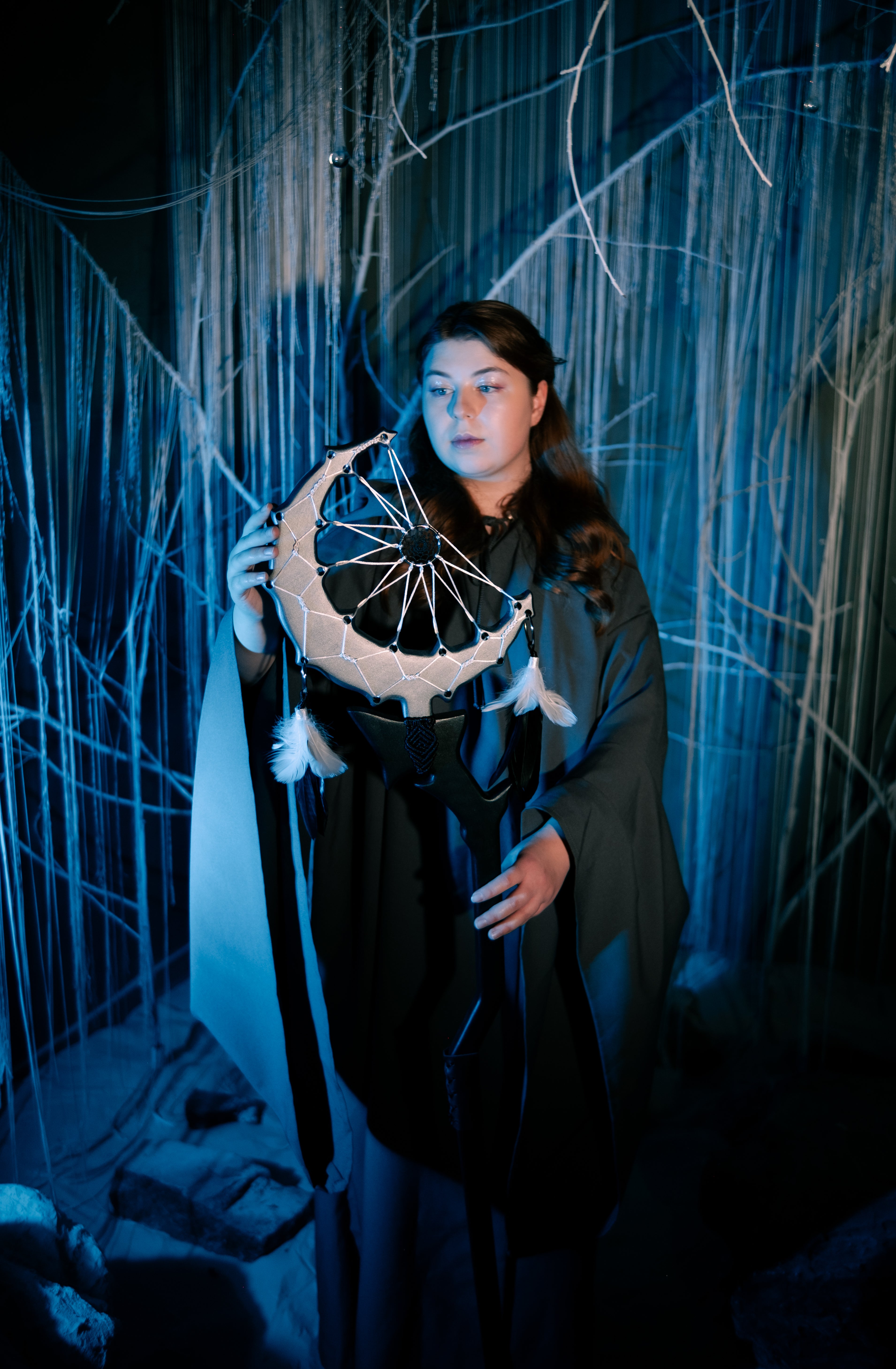Lunar Dreamcatcher Staff for fantasy styling and collector display