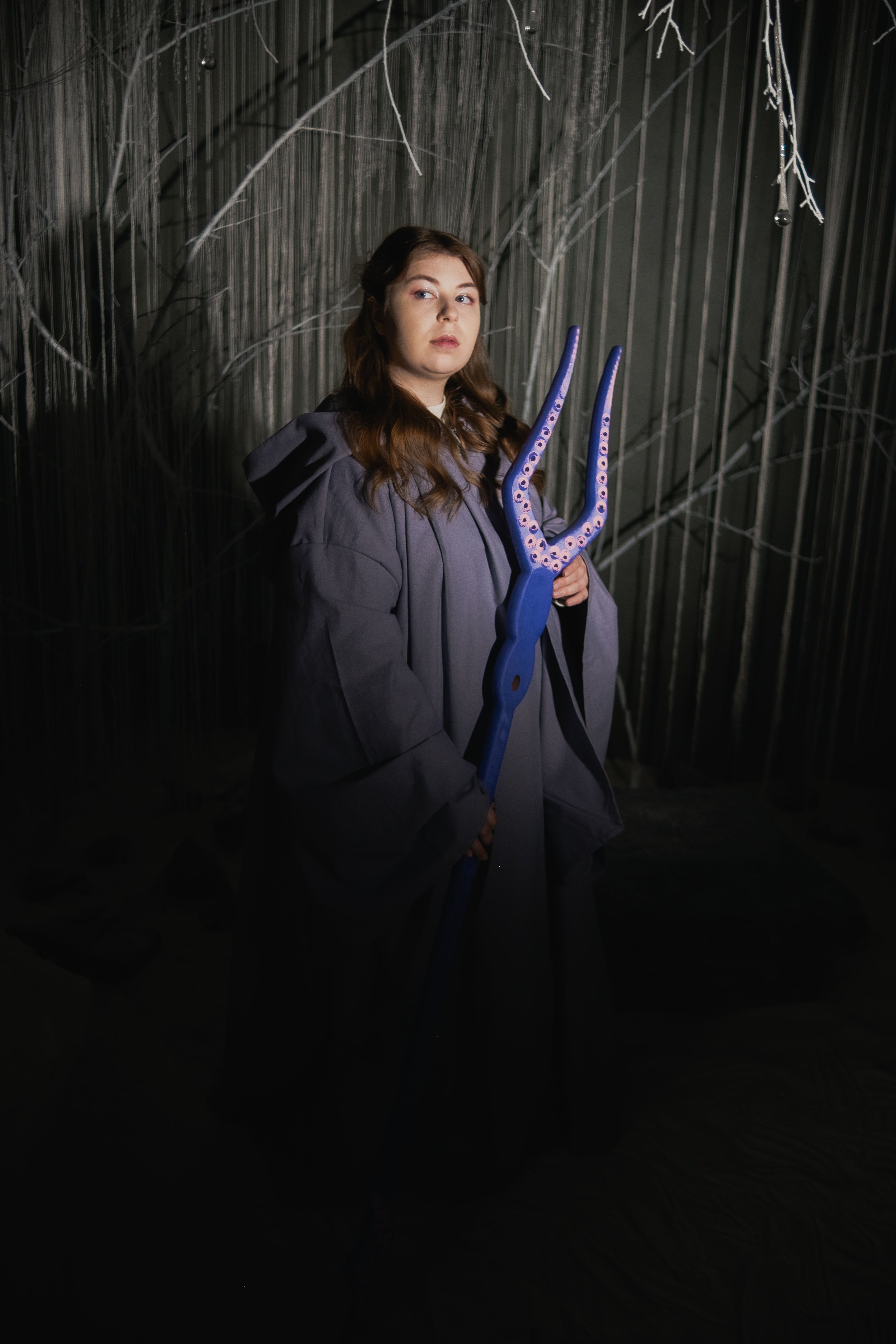 Ocean mage fantasy accessory with surreal curved silhouette