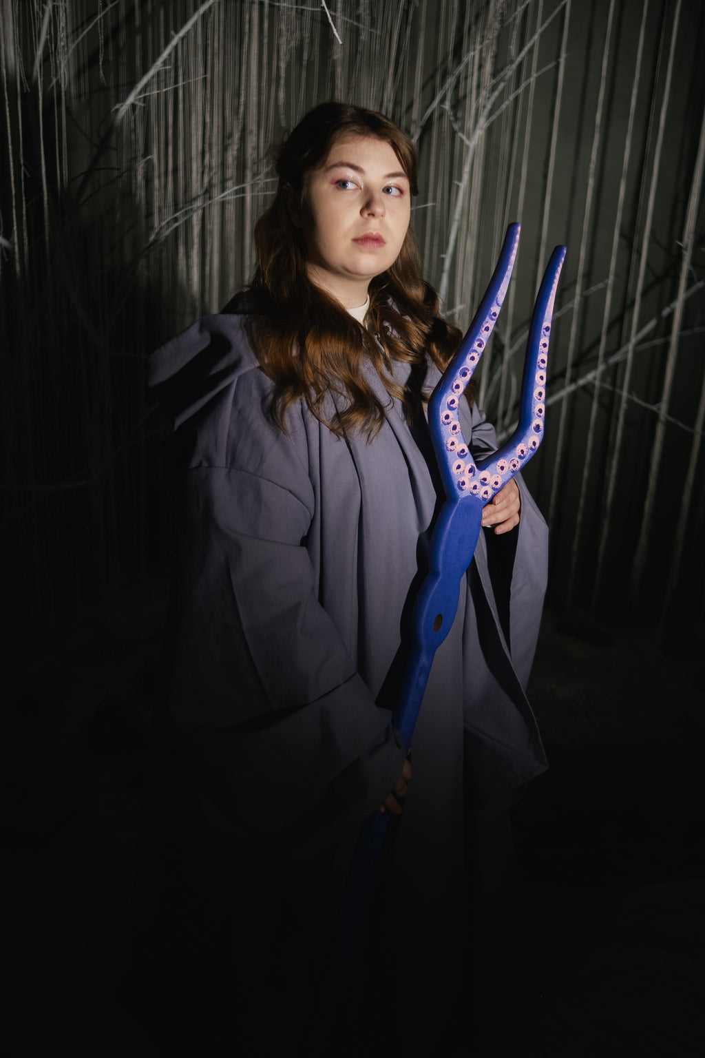 Purple ocean mage staff for cosplay festival outfit and display