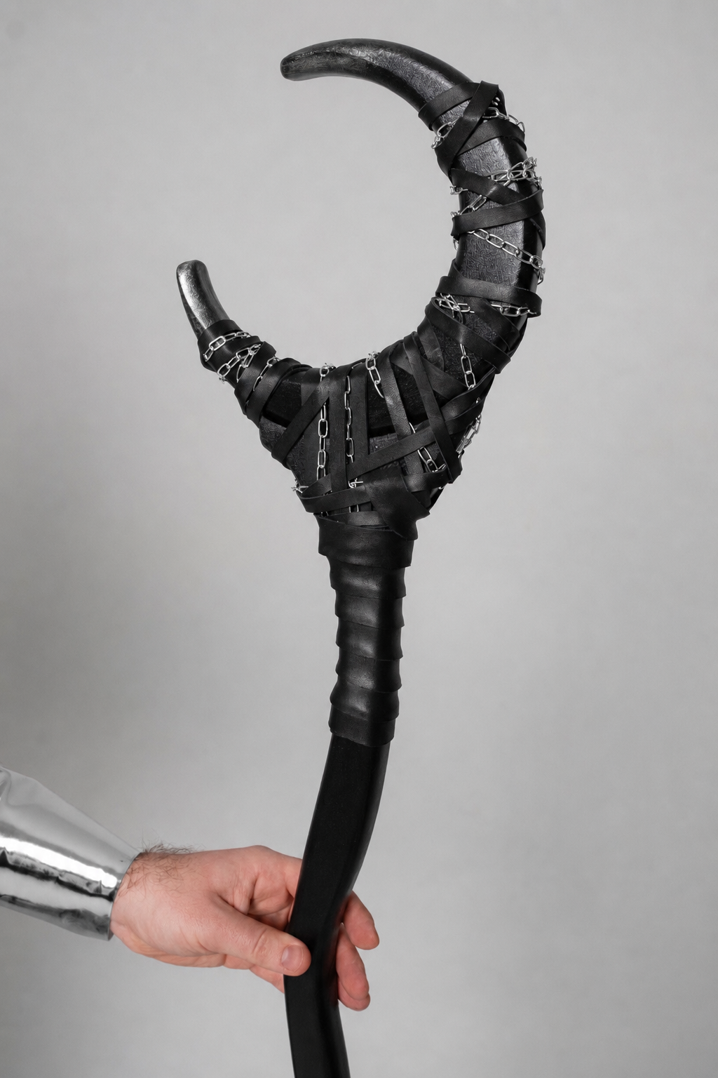 Chained Crescent Moon Staff