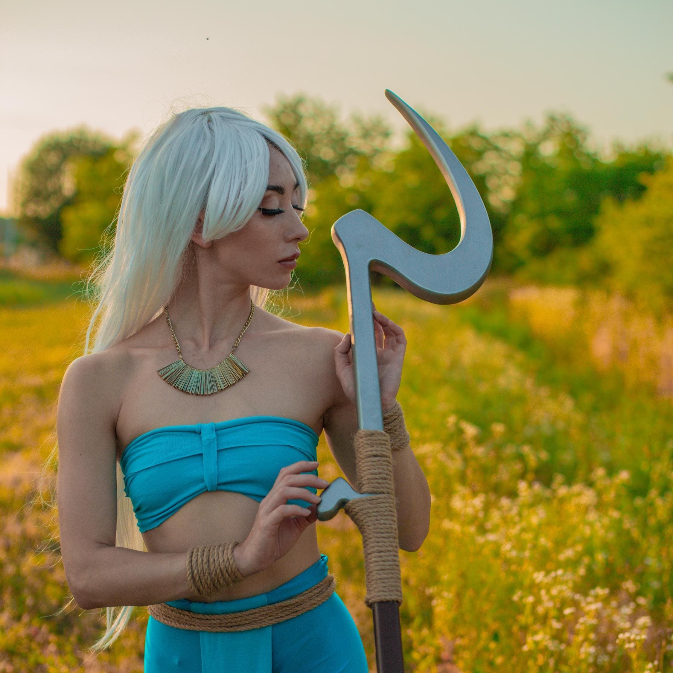 The Radiant Scepter of Atlantis – Handmade Wooden Fantasy Staff, Water Element Decor, Warrior Priestess Accessory