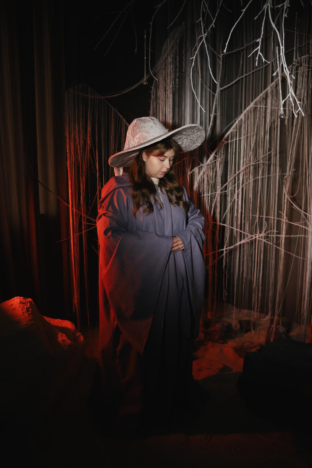 White Crushed Velvet Wizard Hat – Medieval & Renaissance Inspired Costume Accessory, Handmade Medieval Cosplay