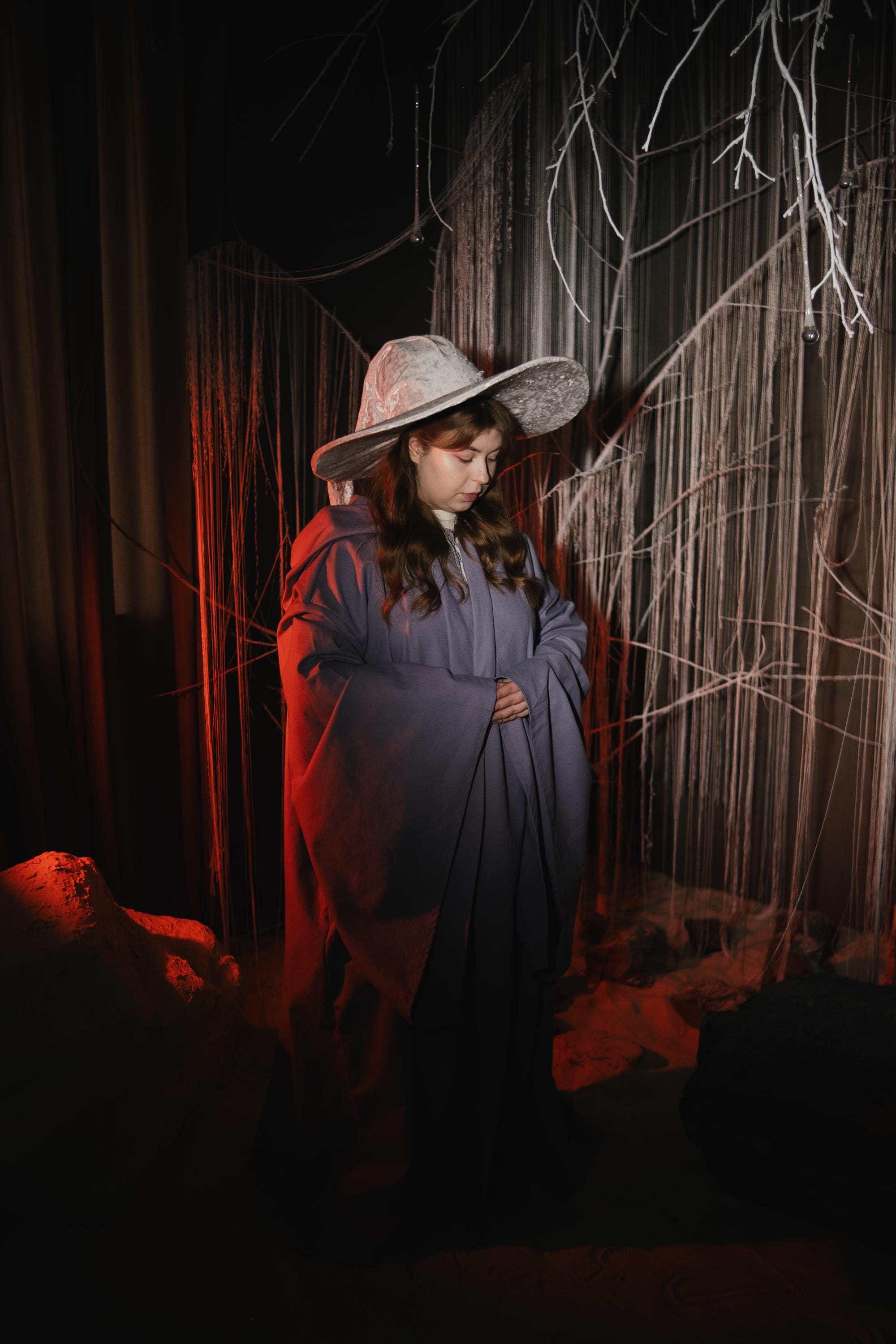 White Crushed Velvet Wizard Hat – Medieval & Renaissance Inspired Costume Accessory, Handmade Medieval Cosplay