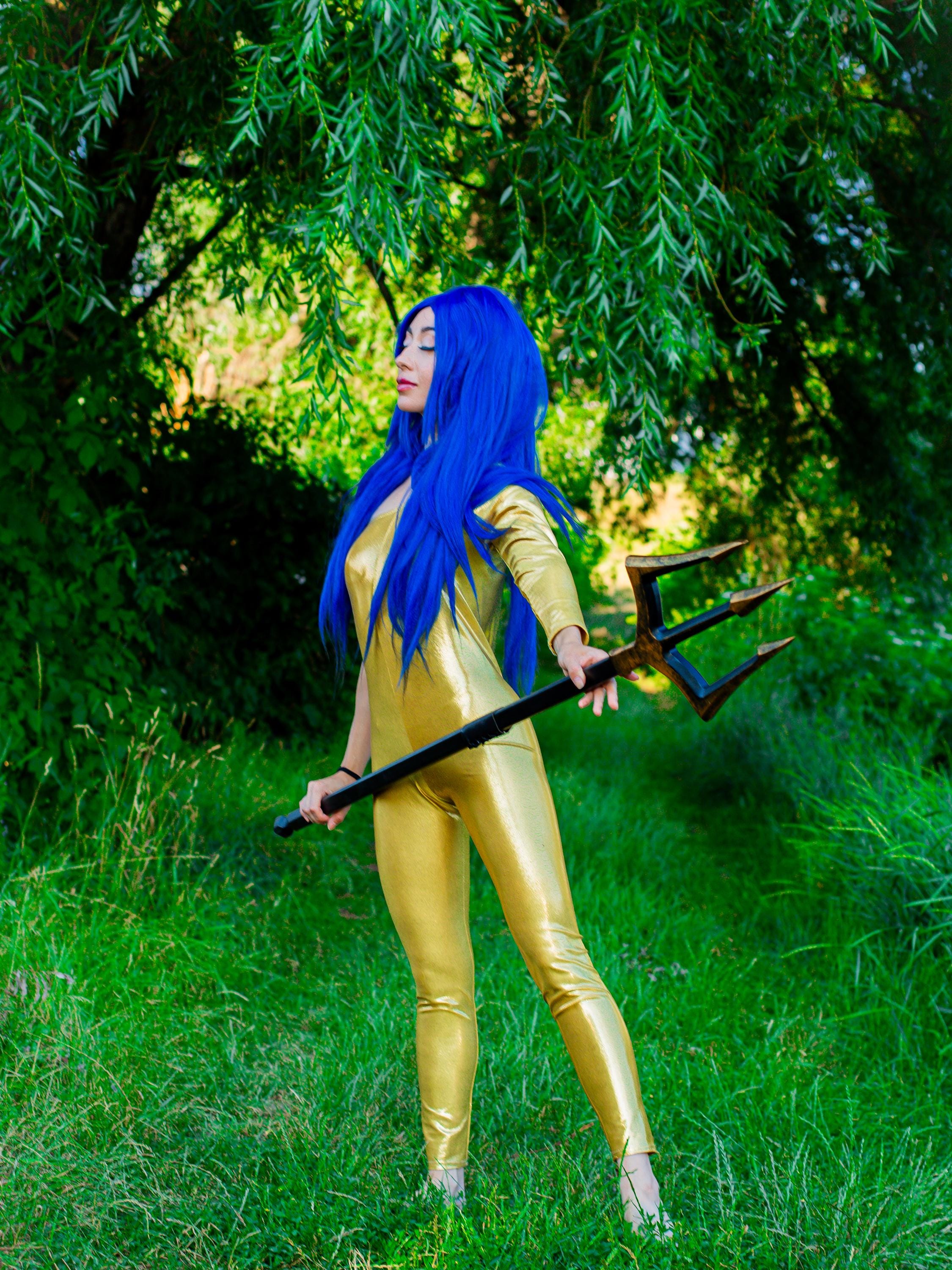 Trident of Poseidon – Wooden Fantasy Trident, Handcrafted Ocean Staff, Neptune-Inspired Decor, Mythical Sea God Prop, Alder Art Piece