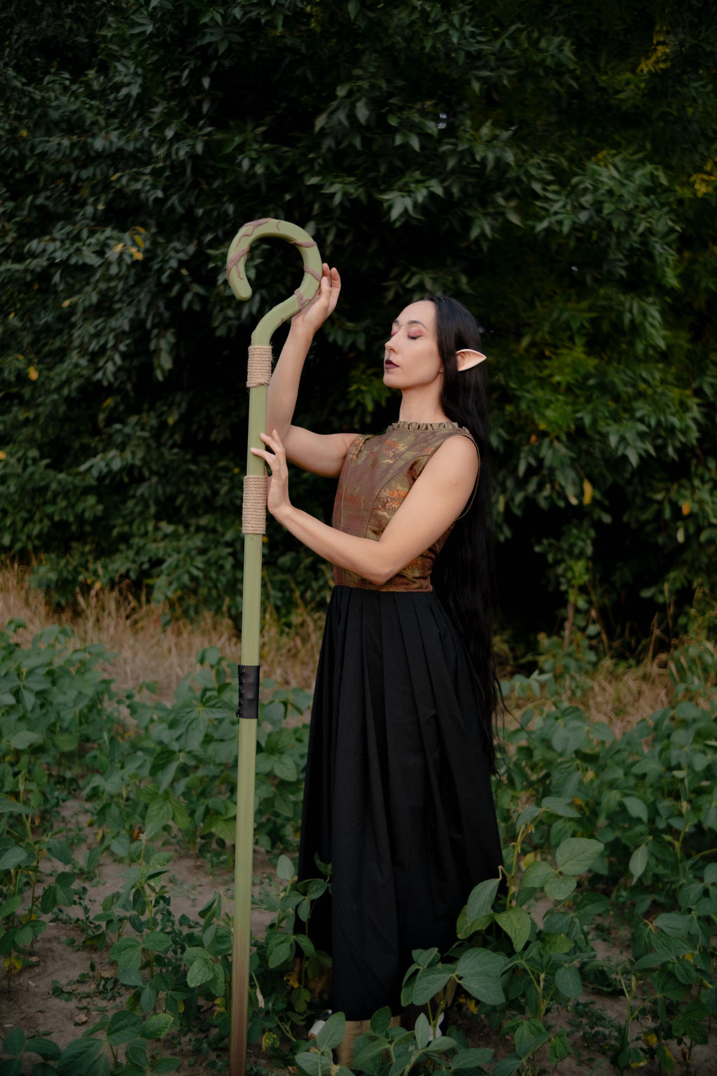 Druid's Root of Life - Wooden Staff, Cosplay, Magic Wand, Fantasy Witch Wizard Costume Accessory