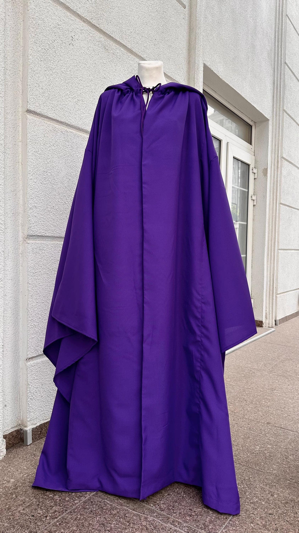 Violet Mist Cloak – Handmade Deep Purple Hooded Cape, Unisex Mystery Fantasy Mantle, Renaissance Costume Robe, Custom Purple Wizard Cloak