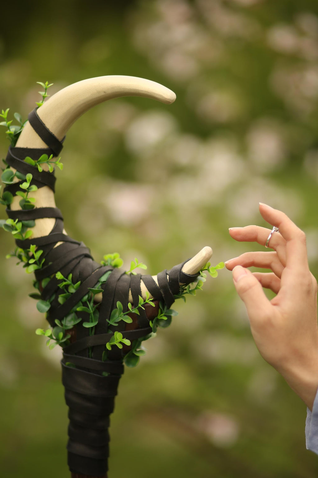 Crescent Moon Staff — Magical Stick Cosplay, Wizard, Witchcraft Draconic Wood, Wicca, Costume Accessories, Wizardry Cosplay, Alder