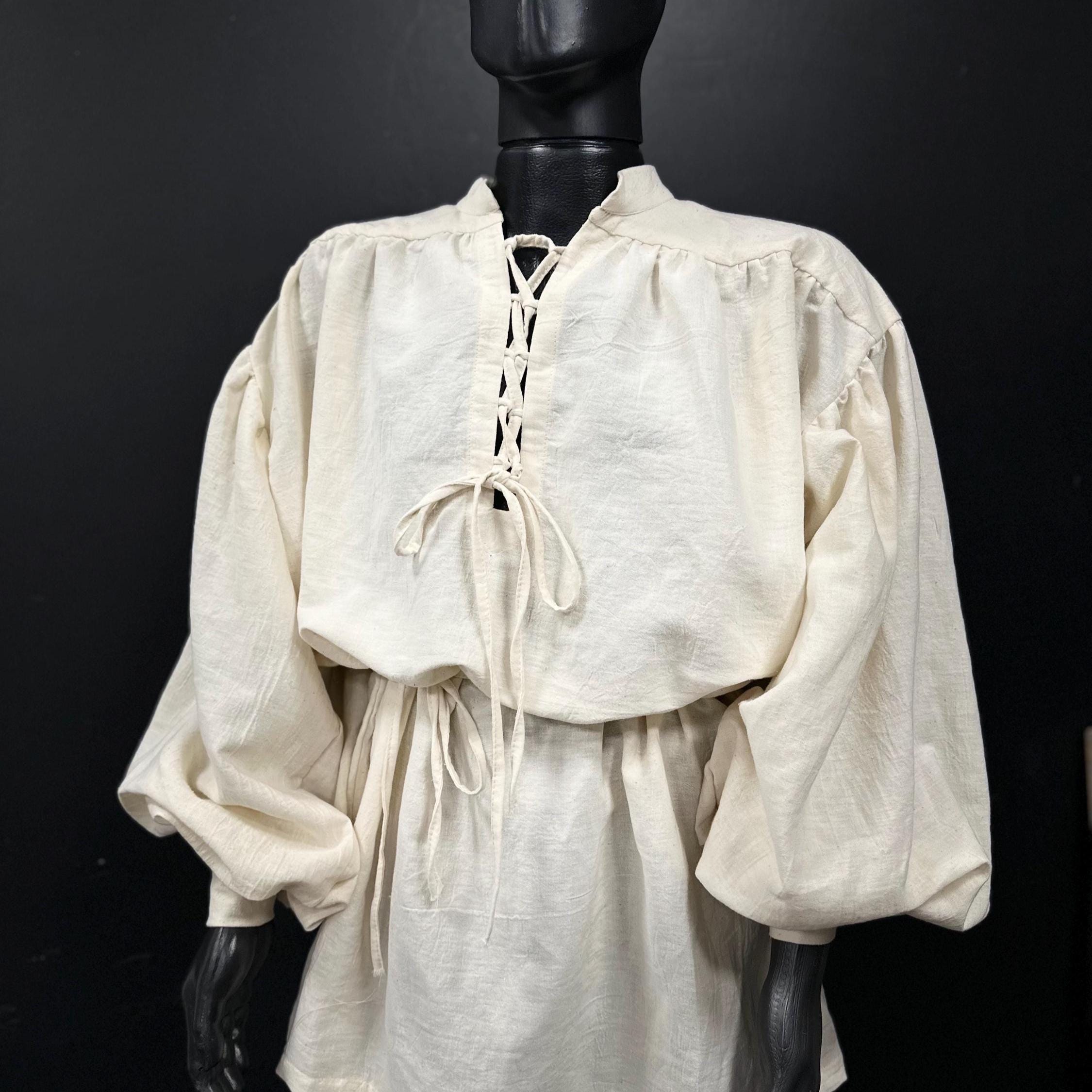 Ivory Buttercream Medieval Dress – Beige Handmade Fantasy Tunic, Elven or Mage Gown, Muslin Light Renaissance Outfit, Dawn Whisper Tunic