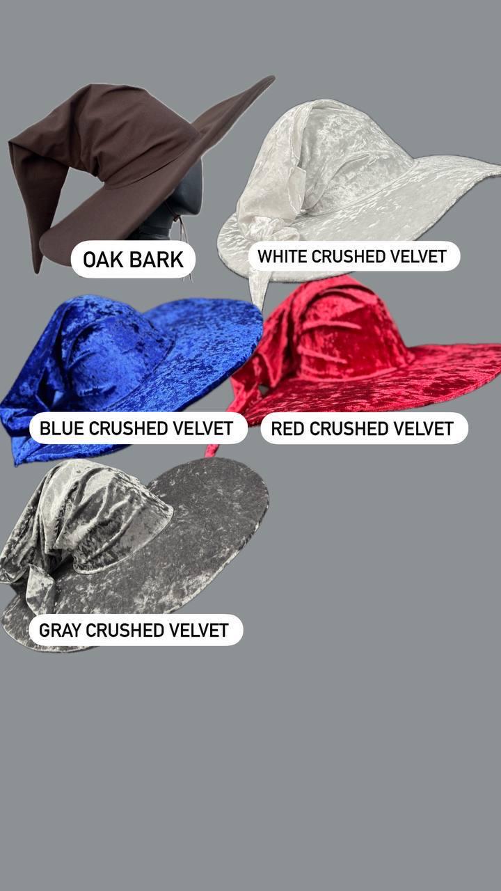 White Crushed Velvet Wizard Hat – Medieval & Renaissance Inspired Costume Accessory, Handmade Medieval Cosplay