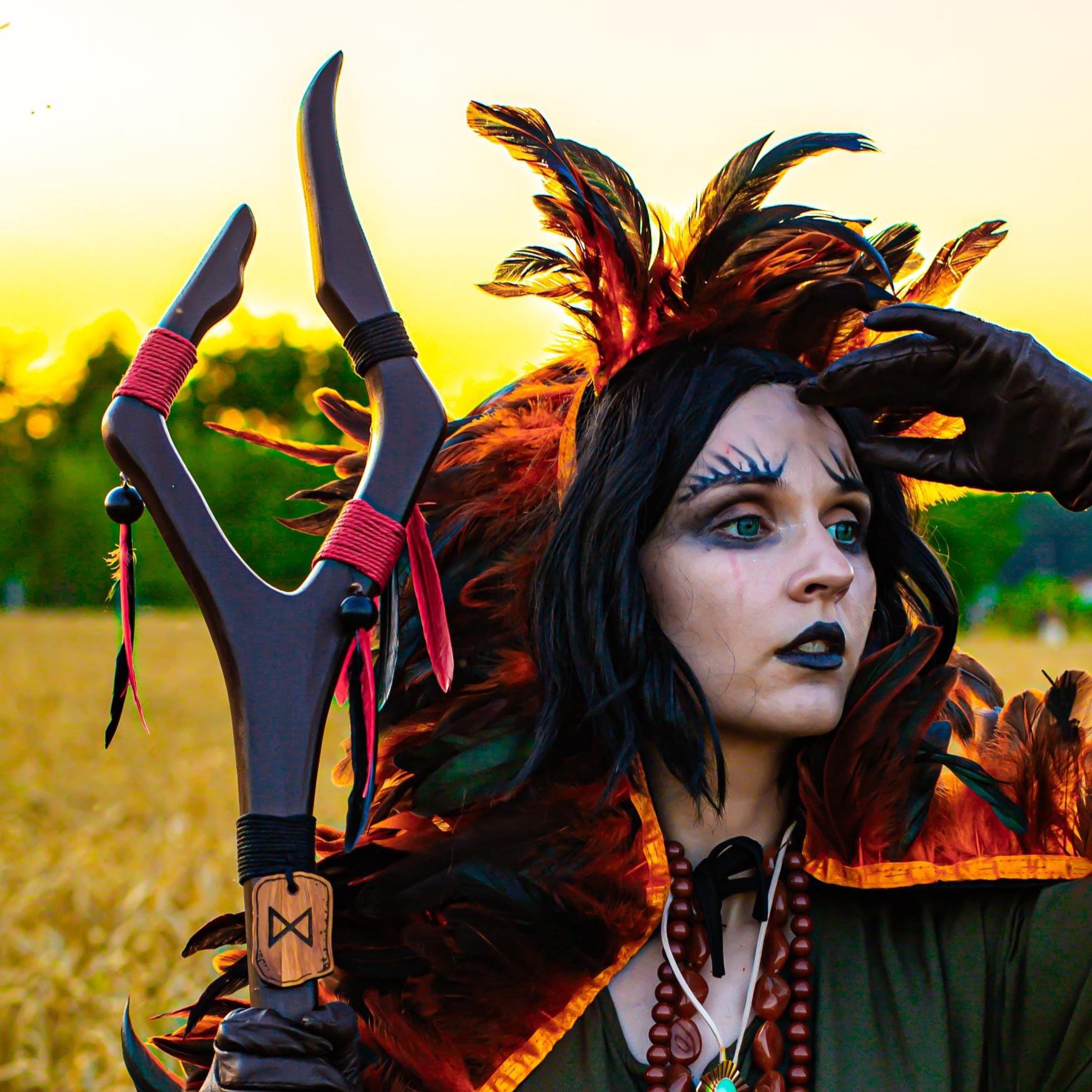 Runebind Shamanic Staff – Wooden Runeweaver’s Scepter, Handcrafted Alder Wand, Mystical Rune Rod, Fantasy Cosplay Prop